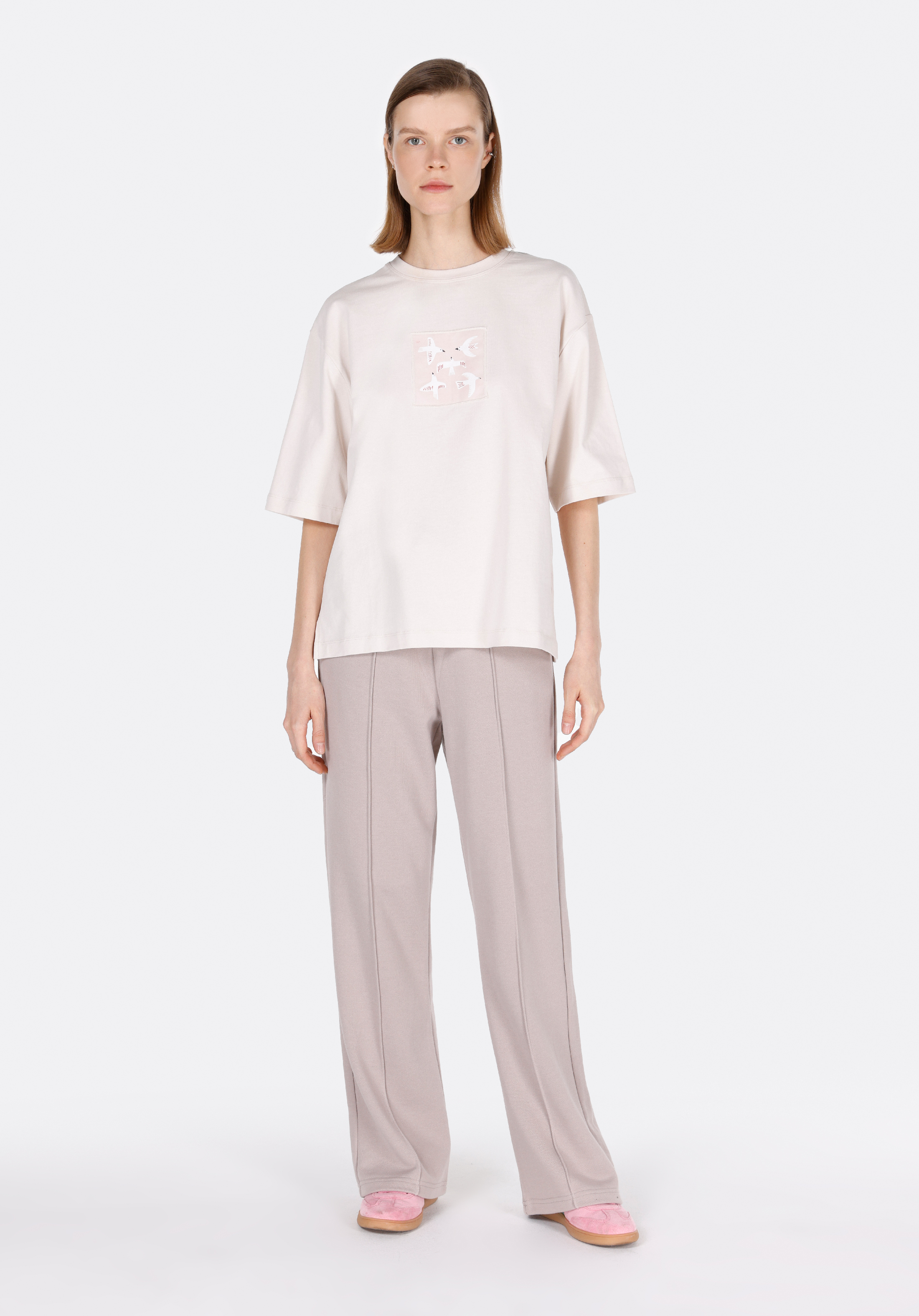 Afișați detalii pentru Tricou Cu Maneca Scurta De Dama Bej Comfort Fit  Cl1073160