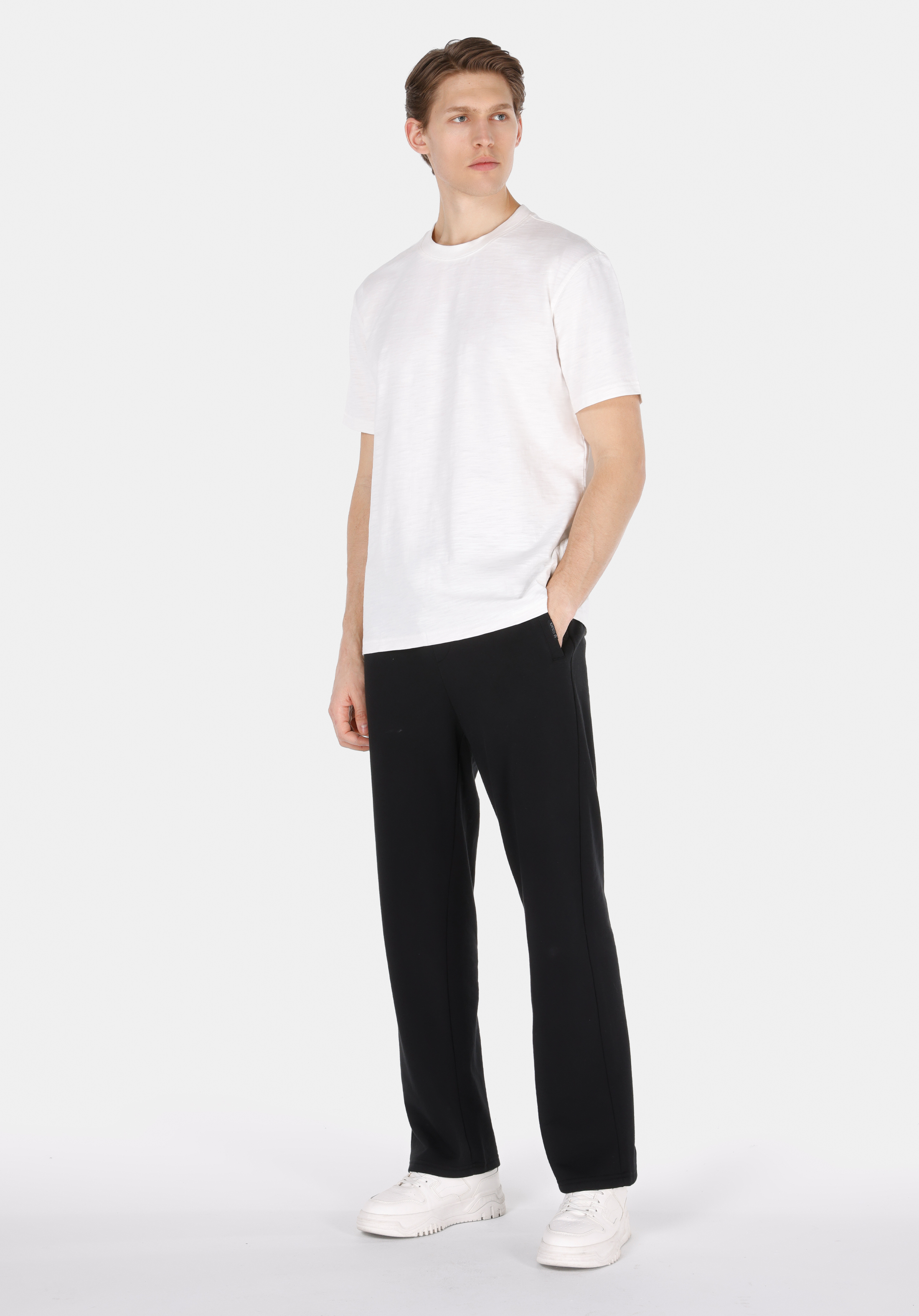 Afișați detalii pentru Comfort Fit Round Neck Drept Bărbați Alb Short Tricou Cu Mânecă Scurtă