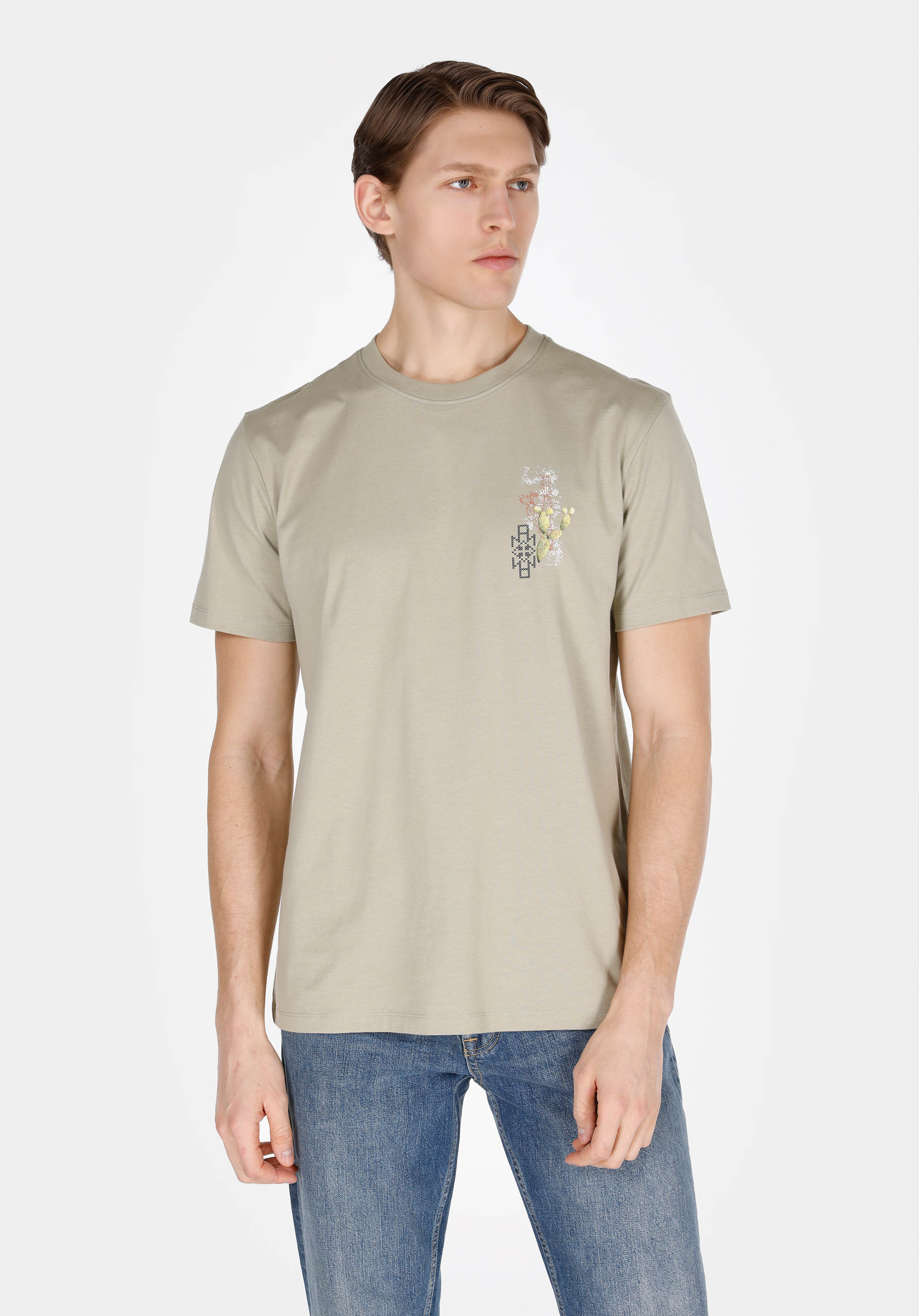 Afișați detalii pentru Tricou Cu Maneca Scurta De Barbati Verde Regular Fit  Cl1074109