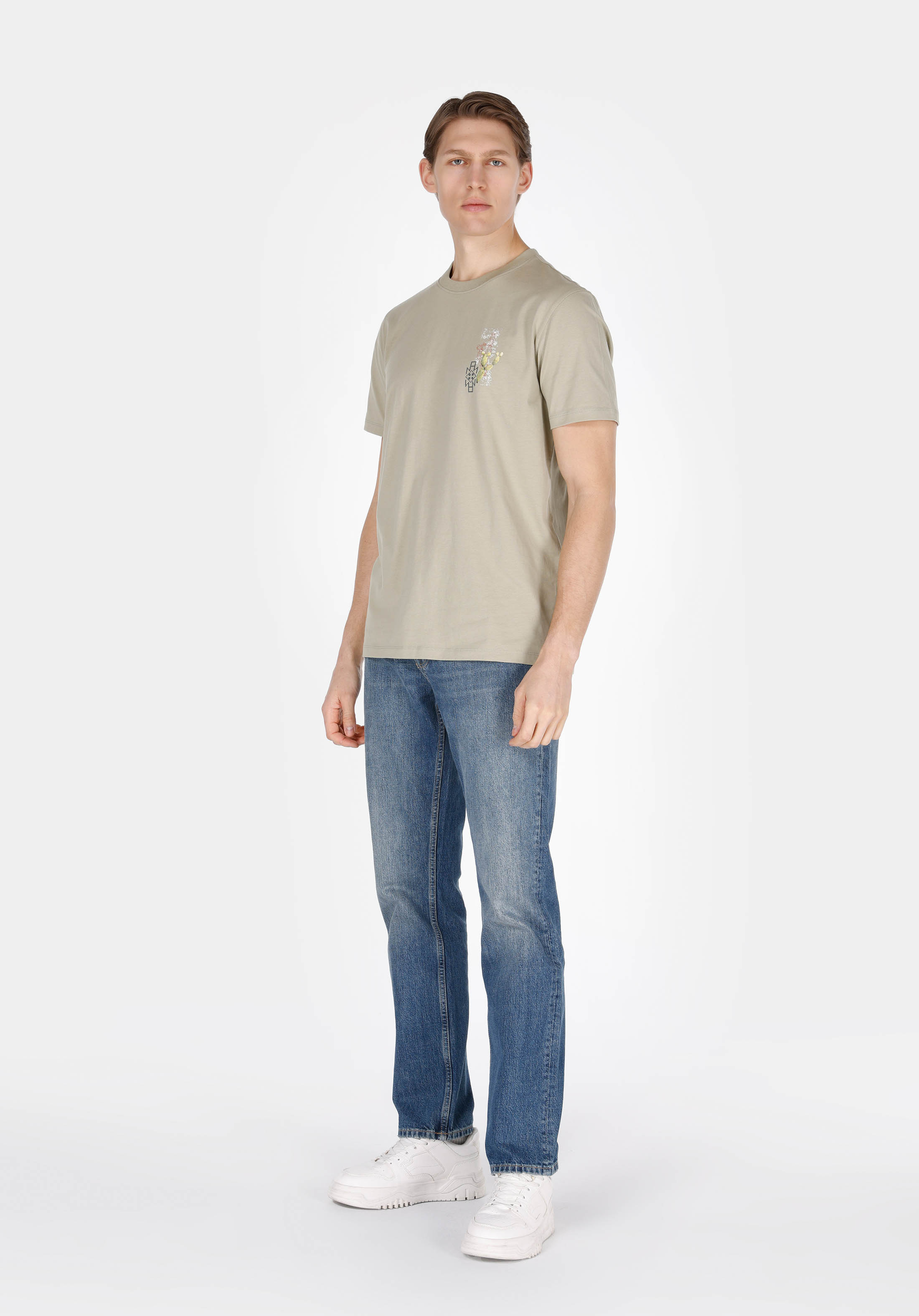 Afișați detalii pentru Tricou Cu Maneca Scurta De Barbati Verde Regular Fit  Cl1074109