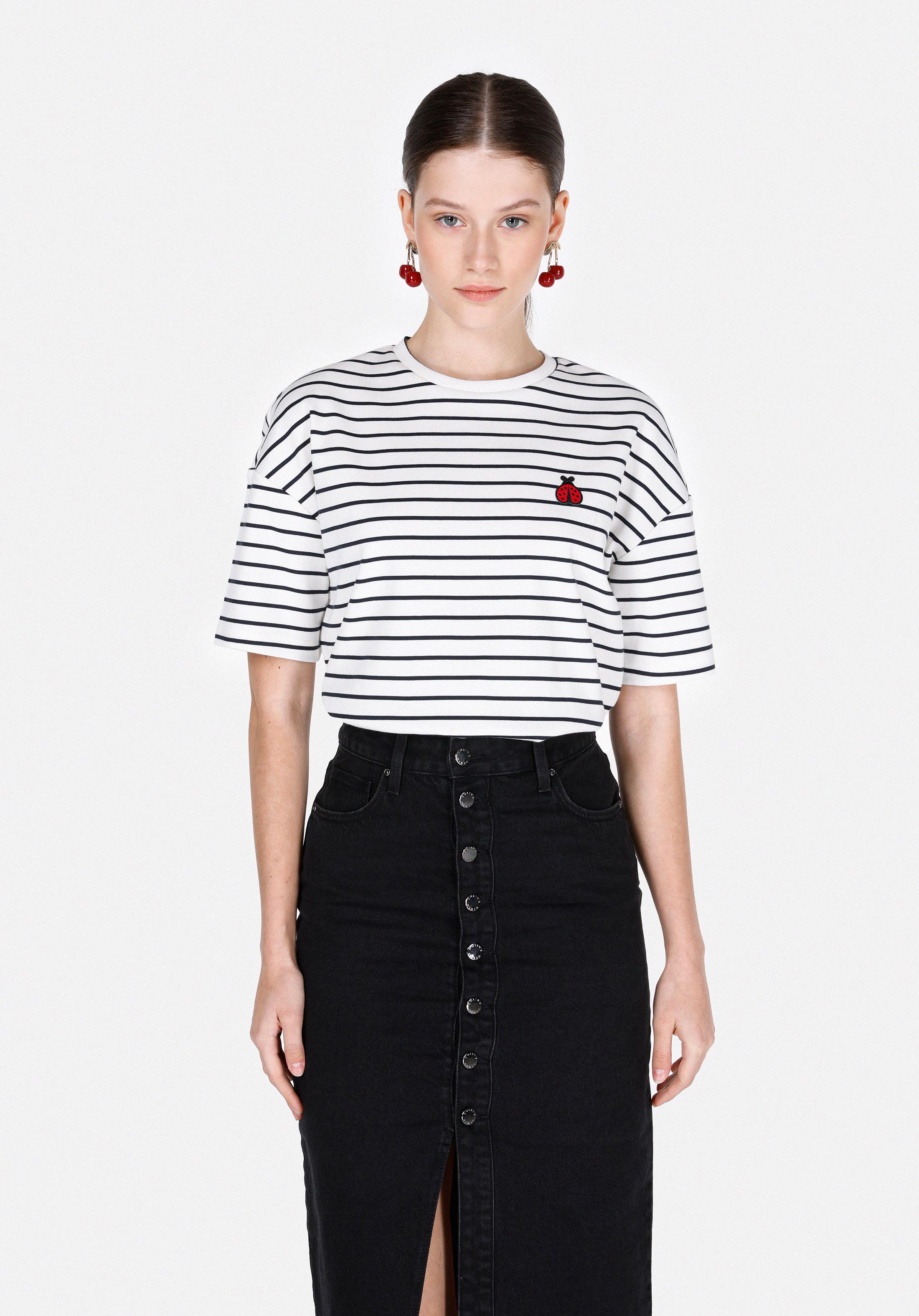 Afișați detalii pentru Tricou Cu Maneca Scurta De Dama Alb Regular Fit  Cl1073456