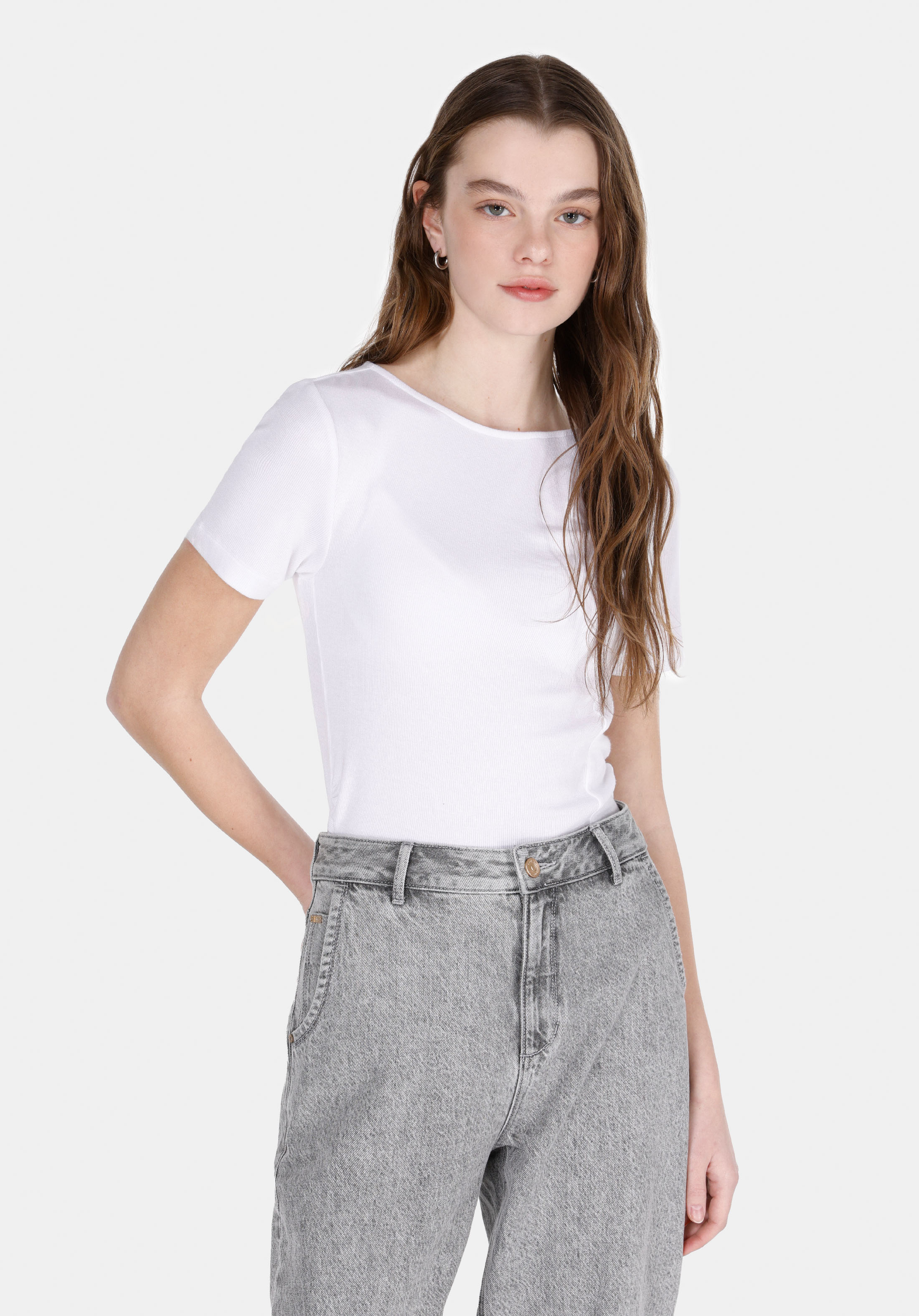 Afișați detalii pentru Bluza Cu Maneca Scurta De Dama Alb Slim Fit  Cl1073166