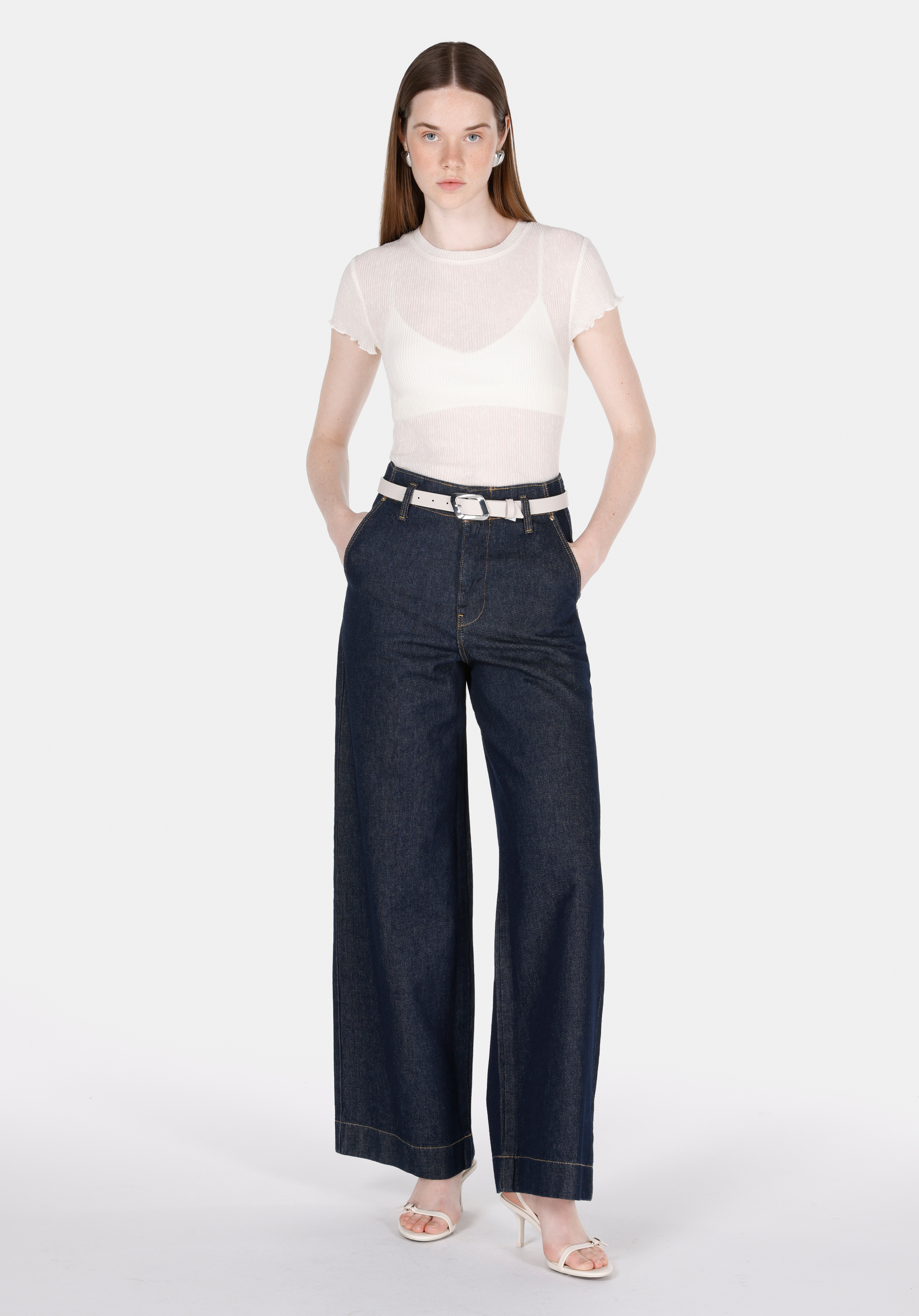 Afișați detalii pentru Bluza Cu Maneca Scurta De Dama Alb Regular Fit  Cl1073173