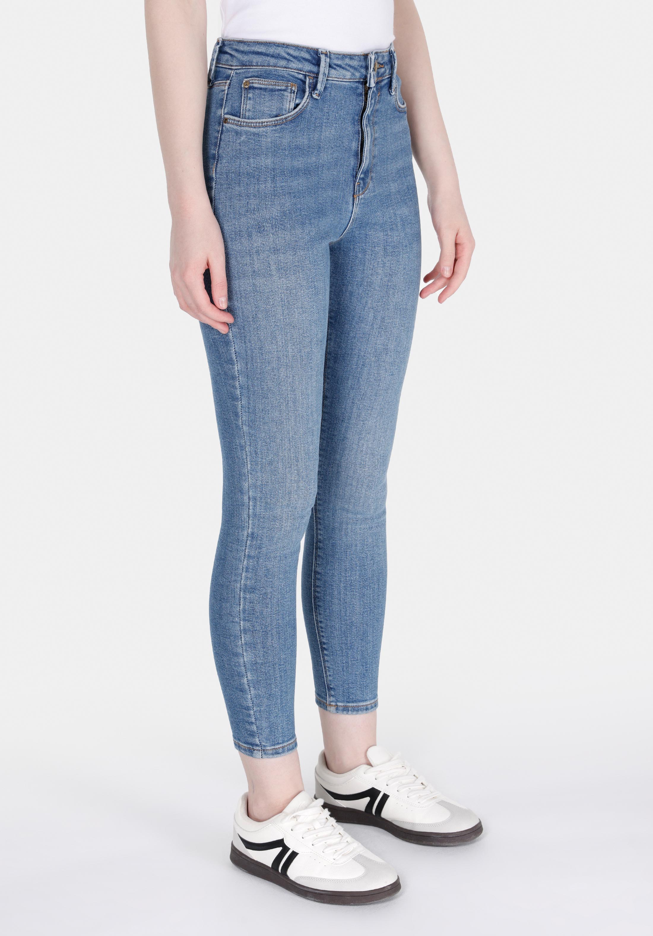 Afișați detalii pentru Pantaloni De Dama Albastru Skinny Fit 760 Diana Cl1073500