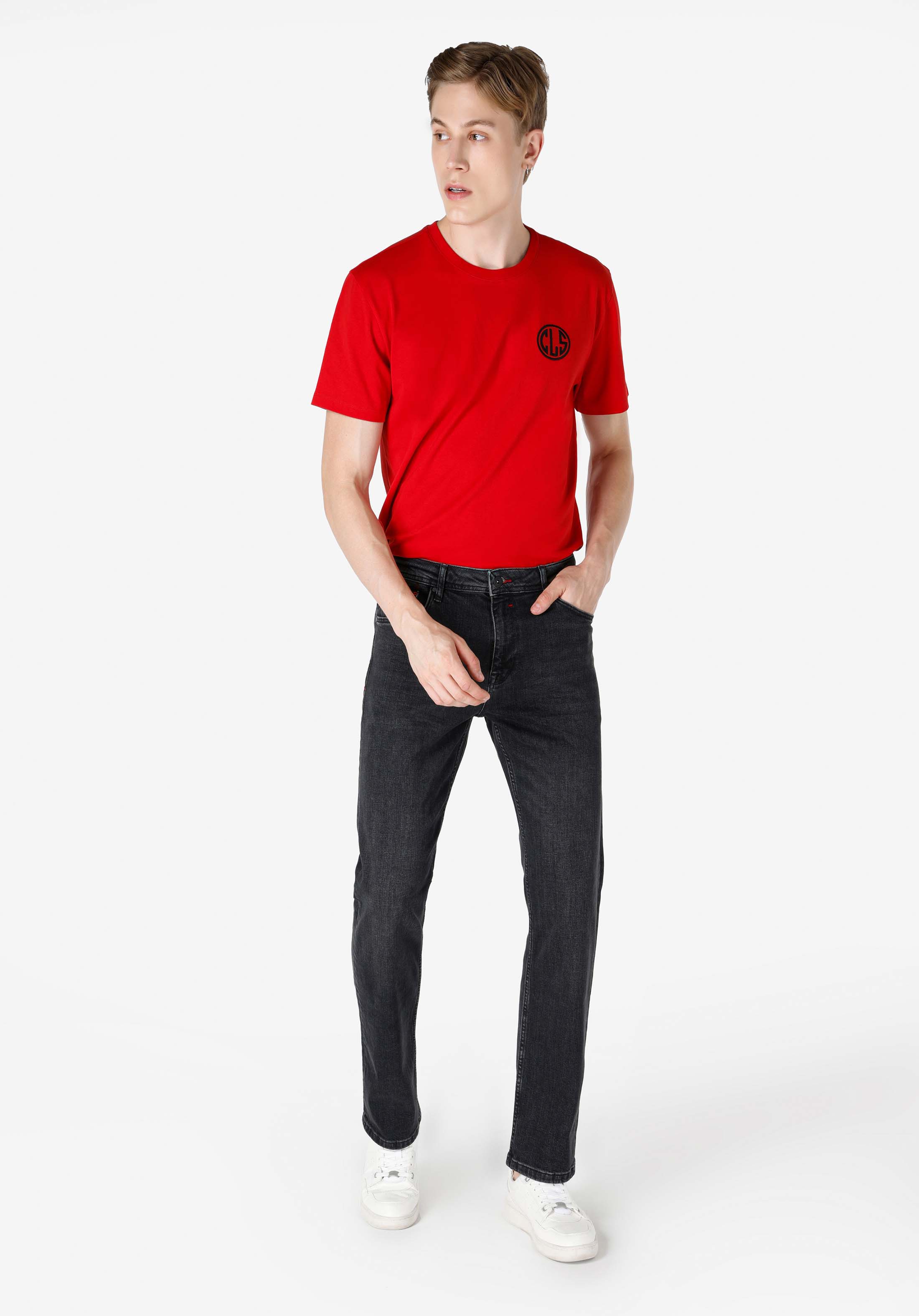 Afișați detalii pentru Pantaloni De Barbati Negru Regular Fit 045 David Cl1066457