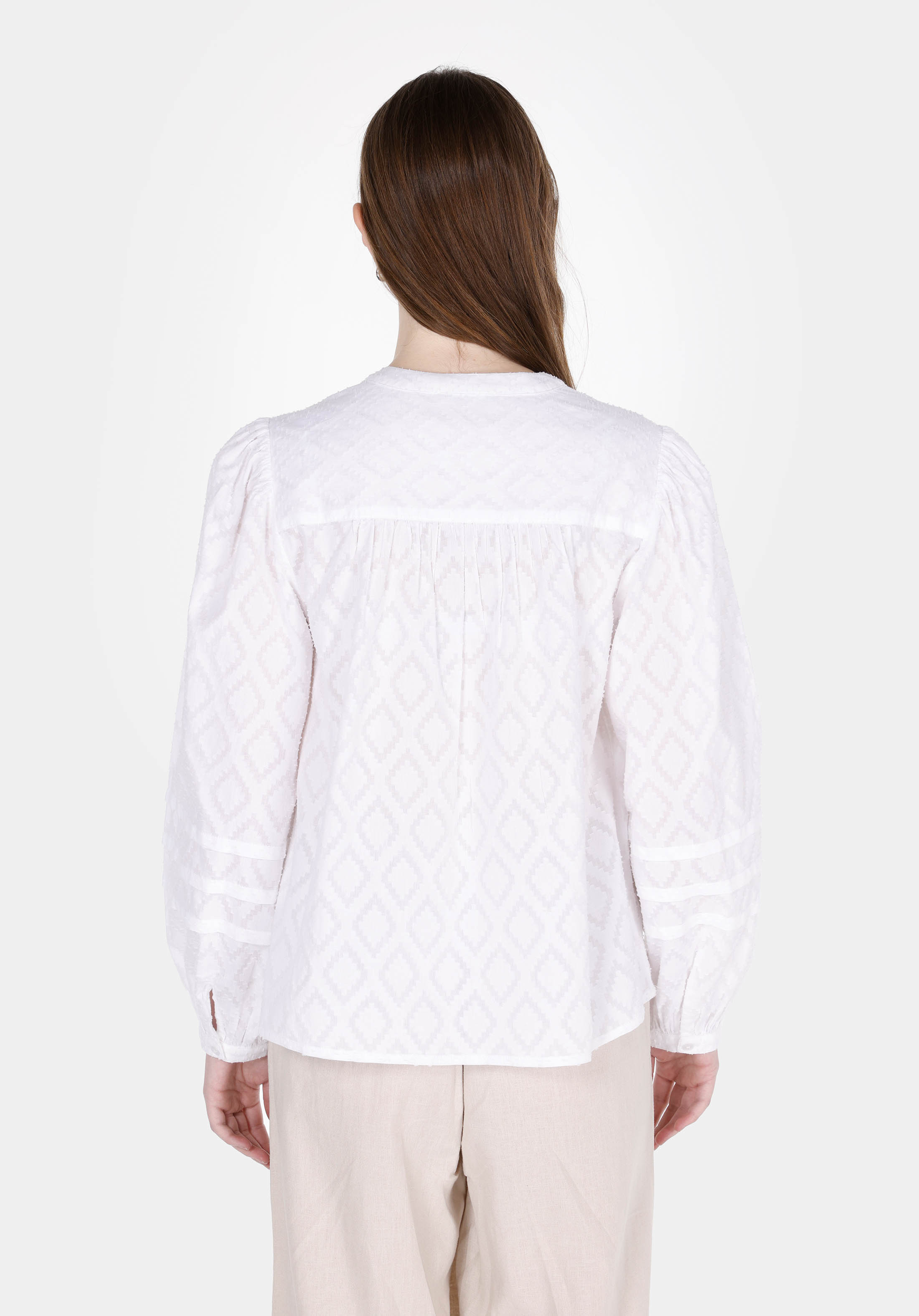 Afișați detalii pentru Bluza Cu Maneca Lunga De Dama Alb Regular Fit  Cl1074282