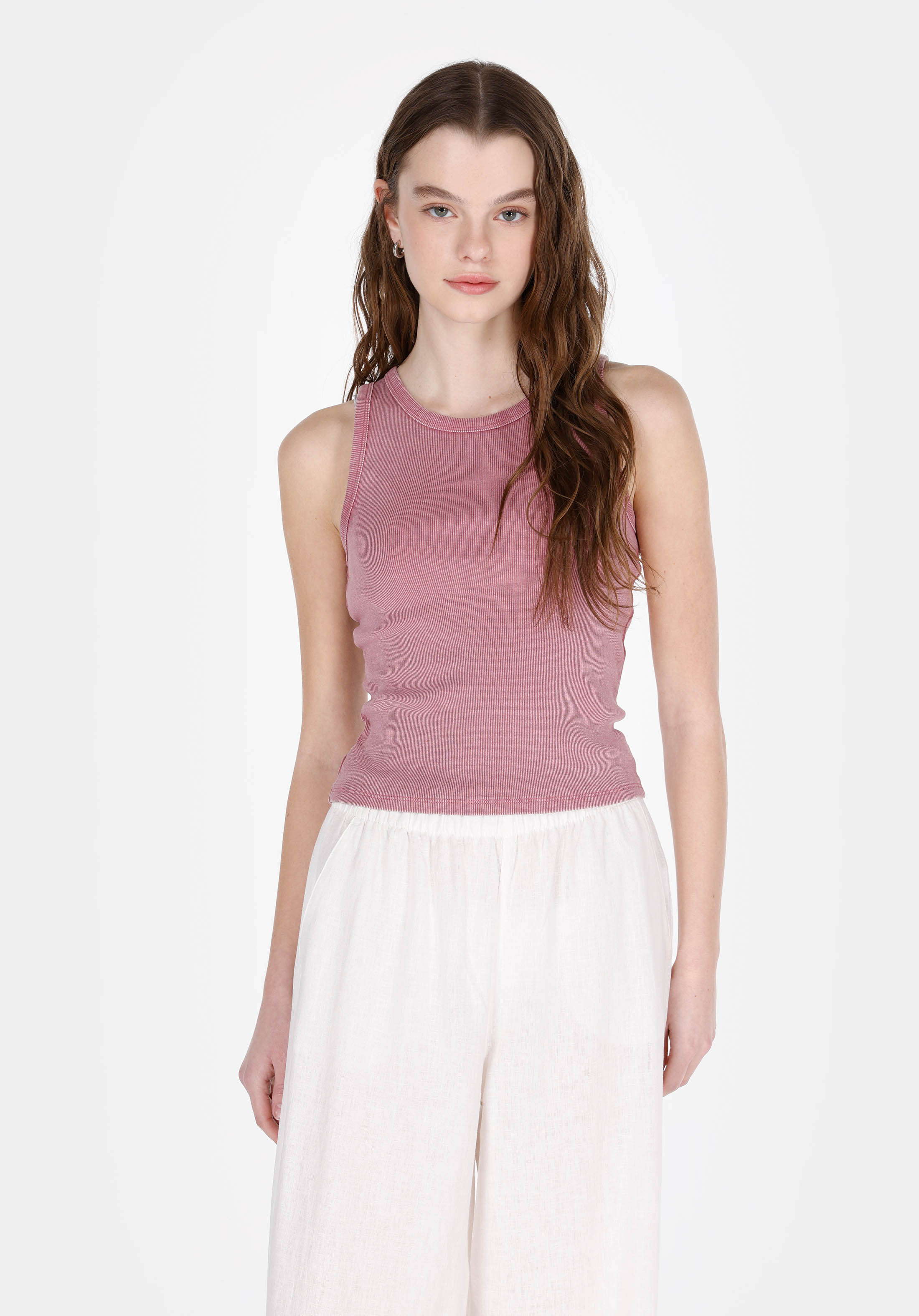 Afișați detalii pentru Maiou De Dama Roz Slim Fit  Cl1074307