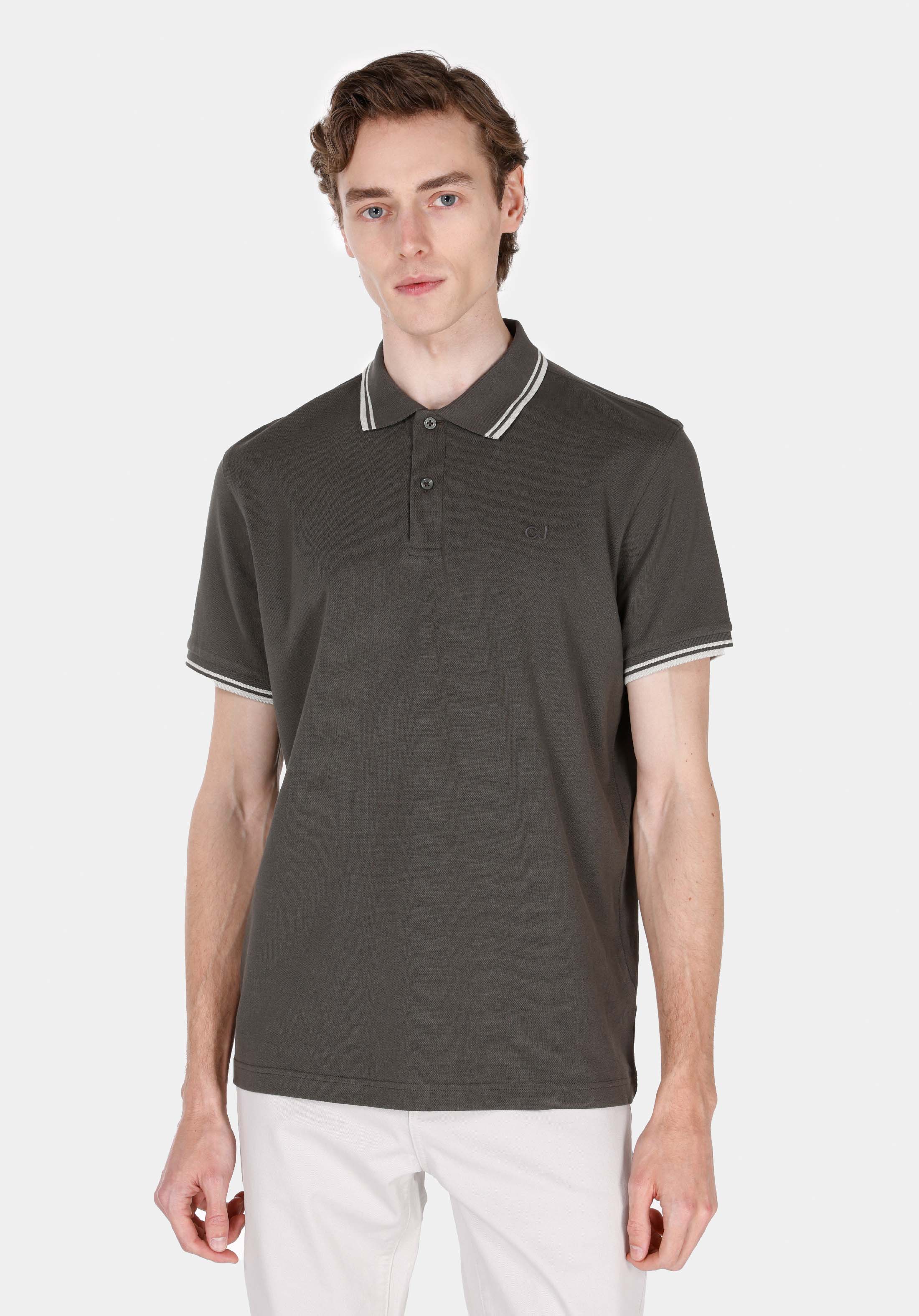 Afișați detalii pentru Tricou Polo Cu Maneca Scurta De Barbati Kaki Regular Fit  Cl1074313