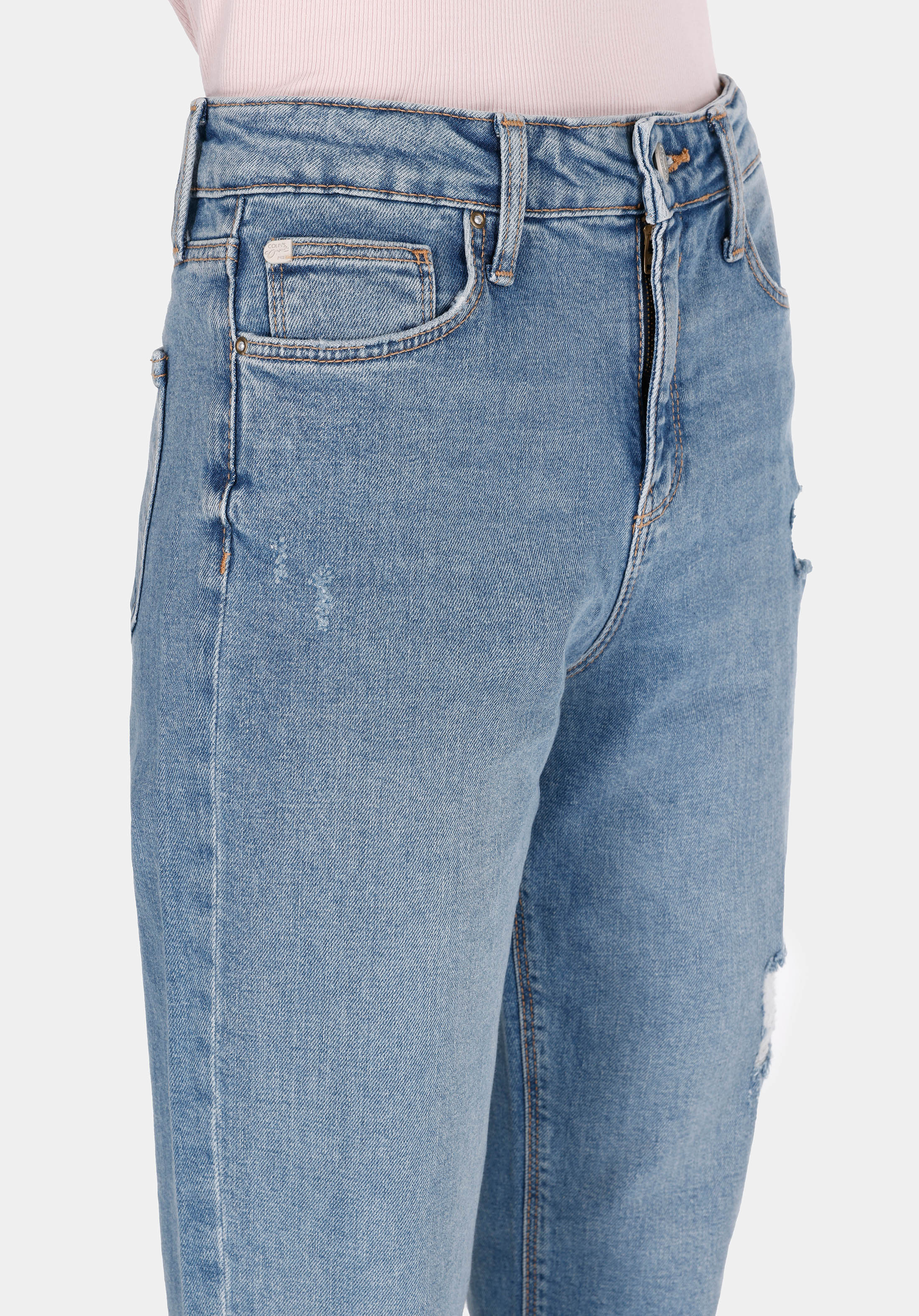 Afișați detalii pentru Pantaloni De Dama Albastru Mom Fit 896  Maria Cl1073516