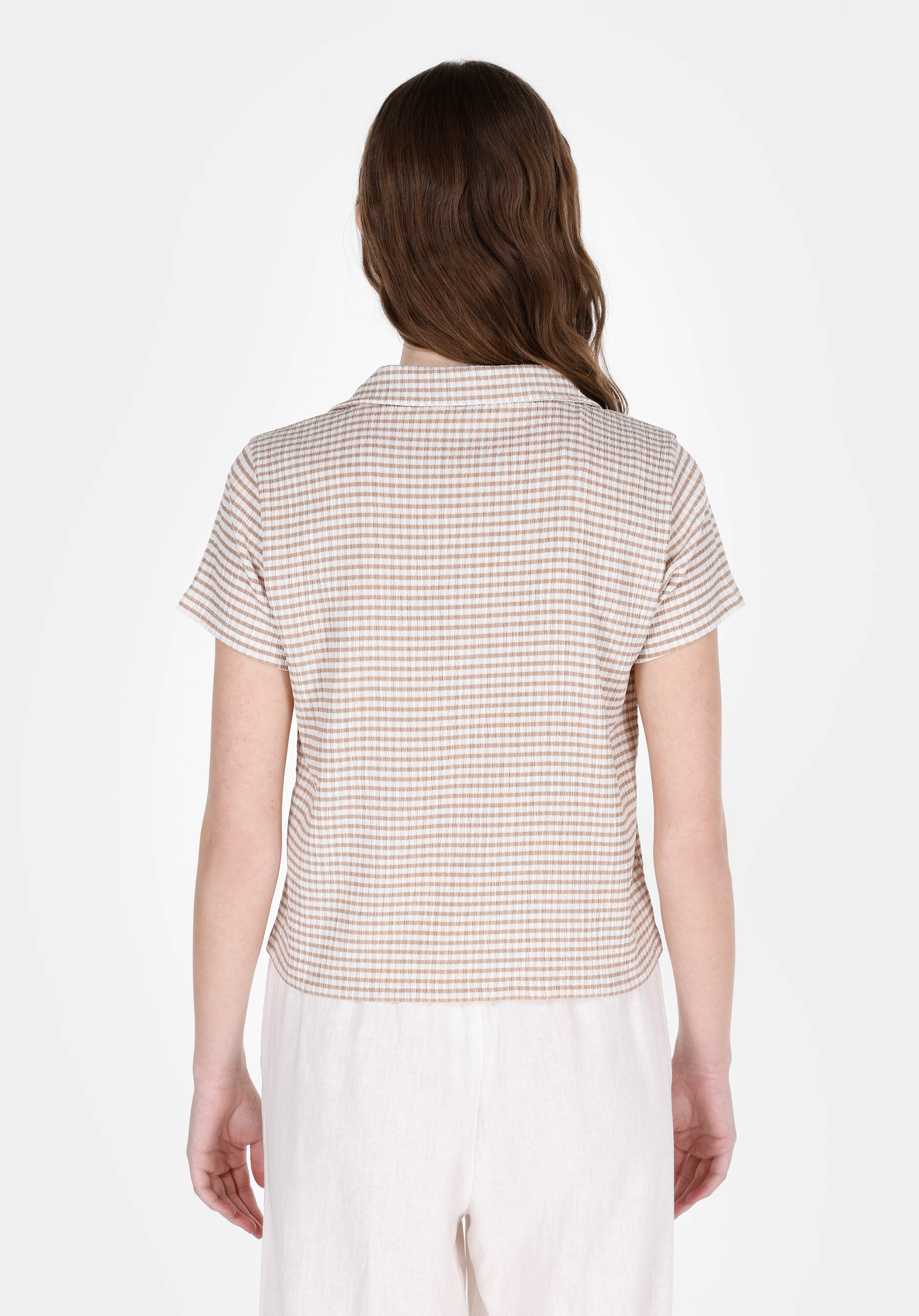 Afișați detalii pentru Camasa Cu Maneca Scurta De Dama Bej Slim Fit  Cl1074376