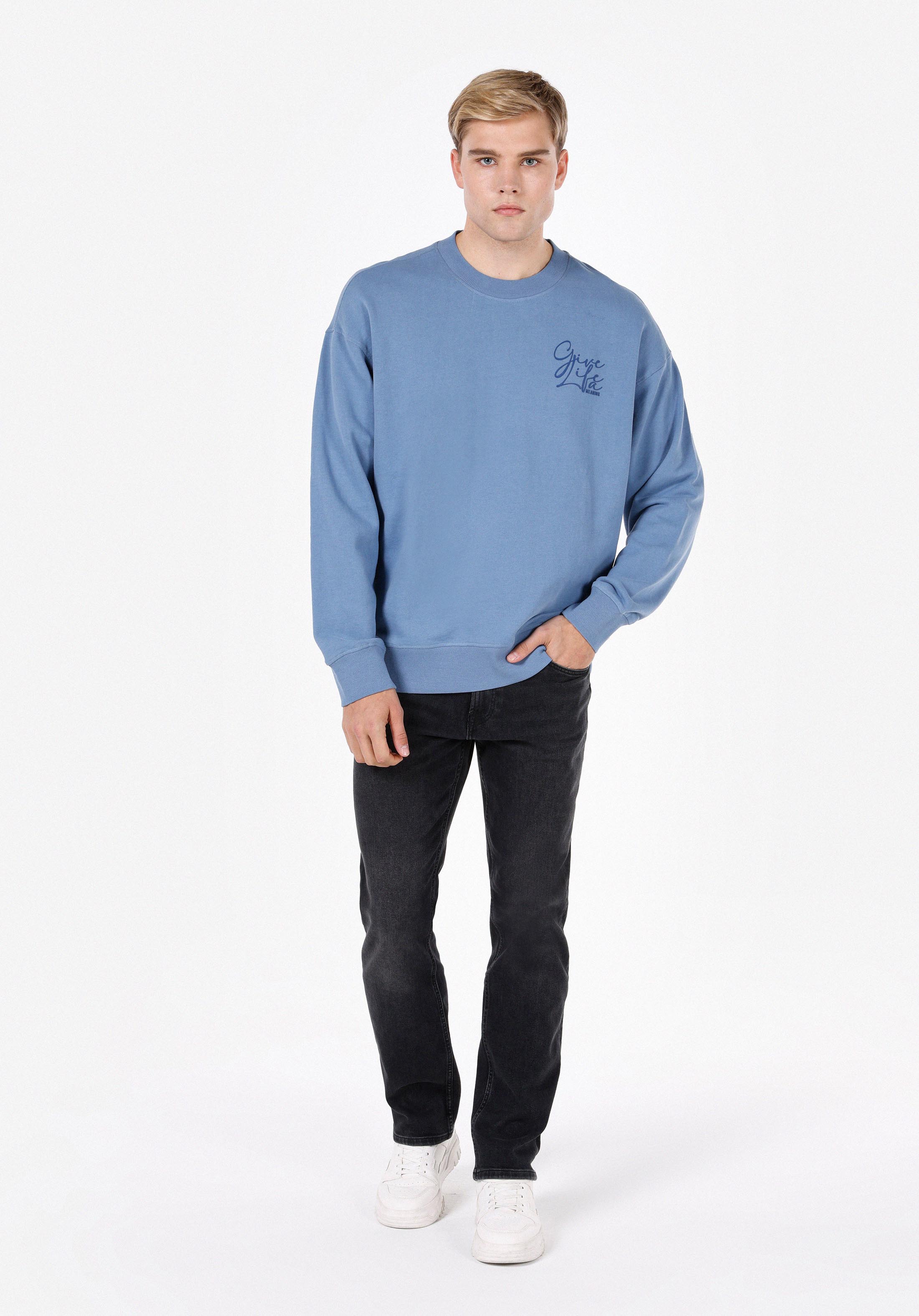 Afișați detalii pentru Hanorac / Bluza De Barbati Albastru Oversize Fit  Cl1072087