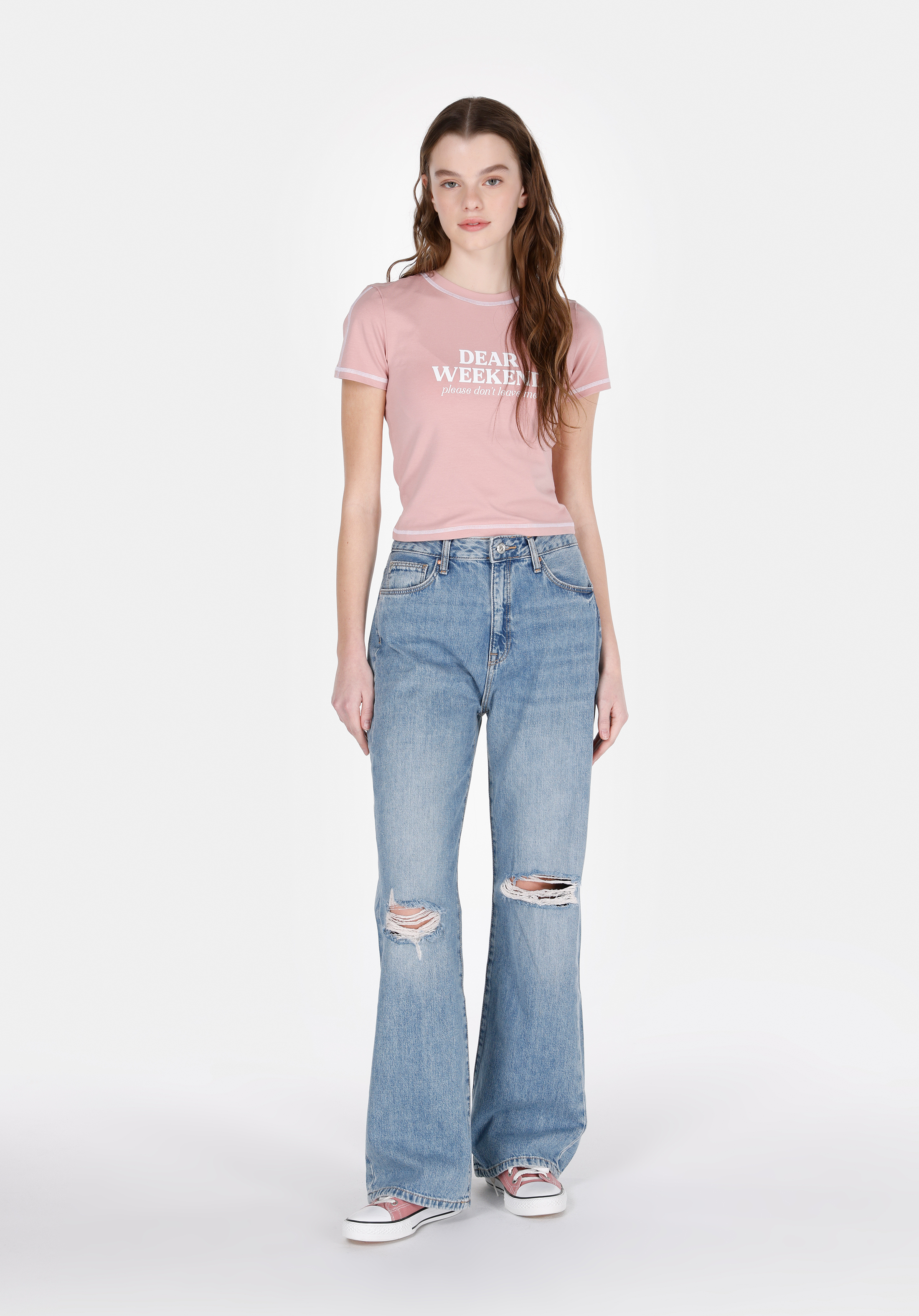 Afișați detalii pentru Pantaloni De Dama Albastru Straight Fit 900 Laris Cl1073518