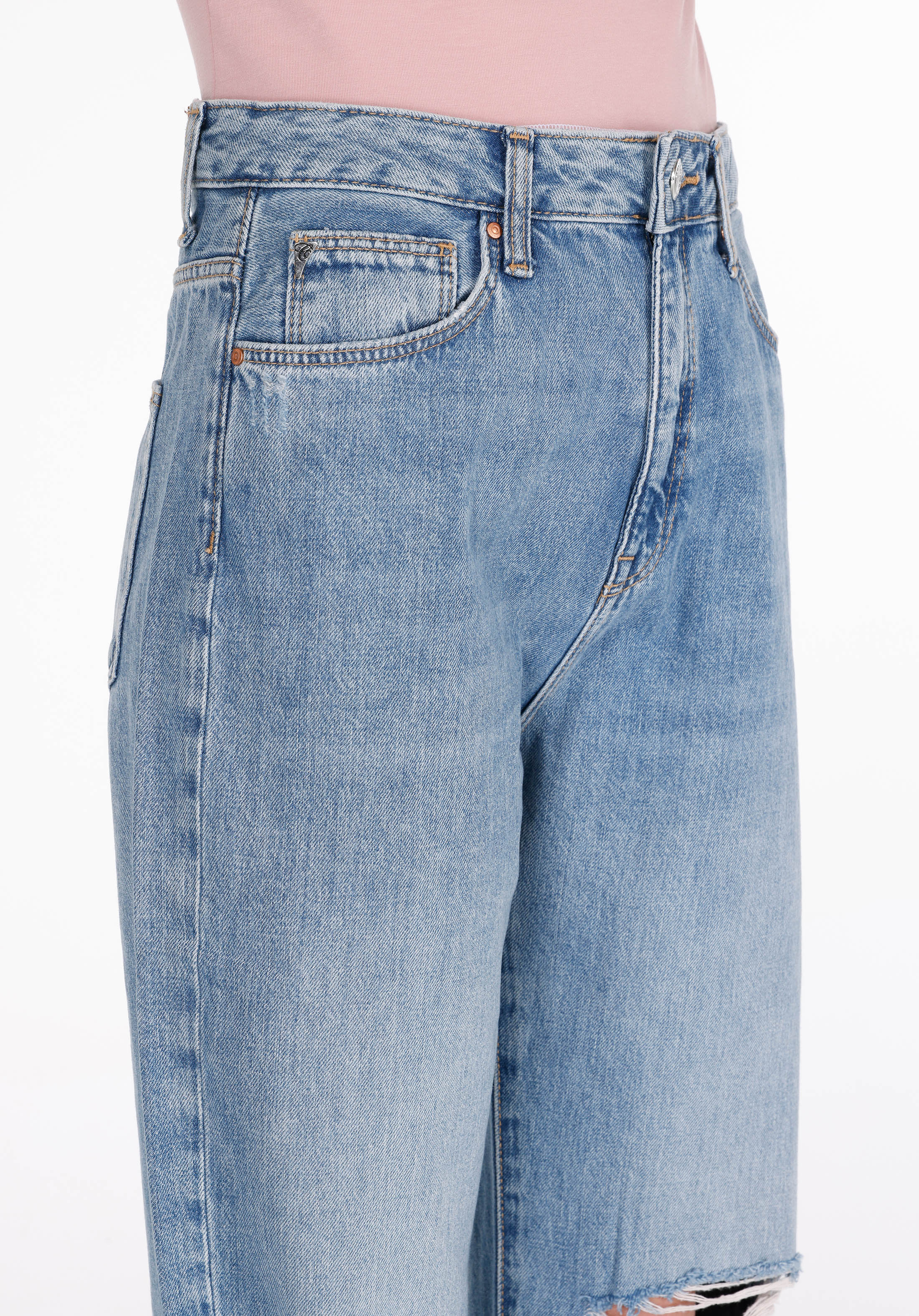 Afișați detalii pentru Pantaloni De Dama Albastru Straight Fit 900 Laris Cl1073518
