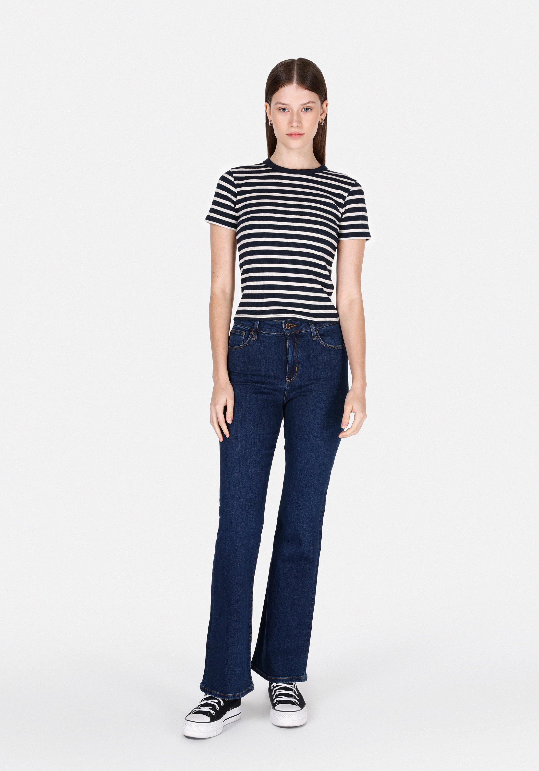 Afișați detalii pentru Tricou Cu Maneca Scurta De Dama Albastru Marin Slim Fit  Cl1073208