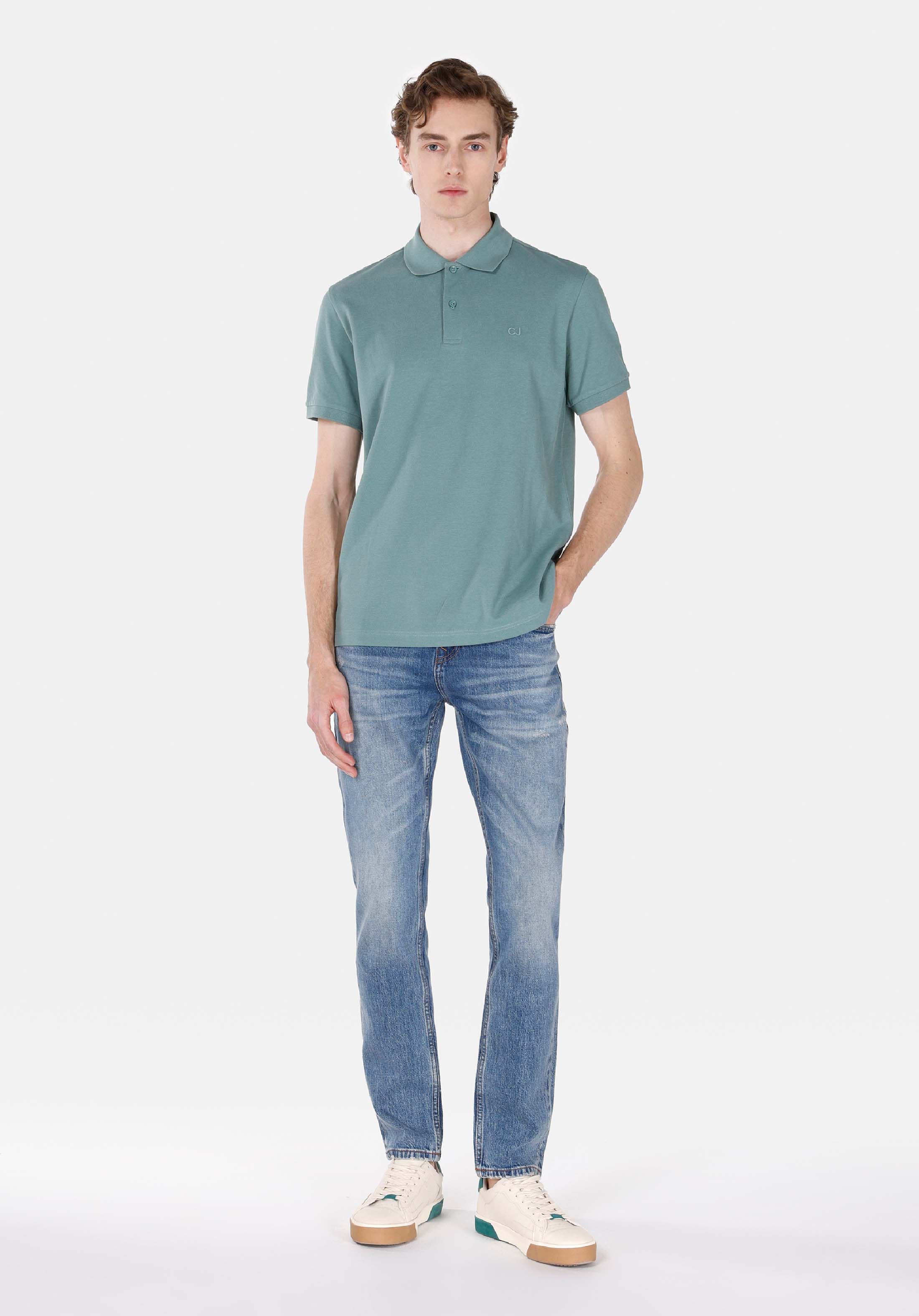 Afișați detalii pentru Pantaloni De Barbati Albastru Straight Fit 044 Karl Cl1074510
