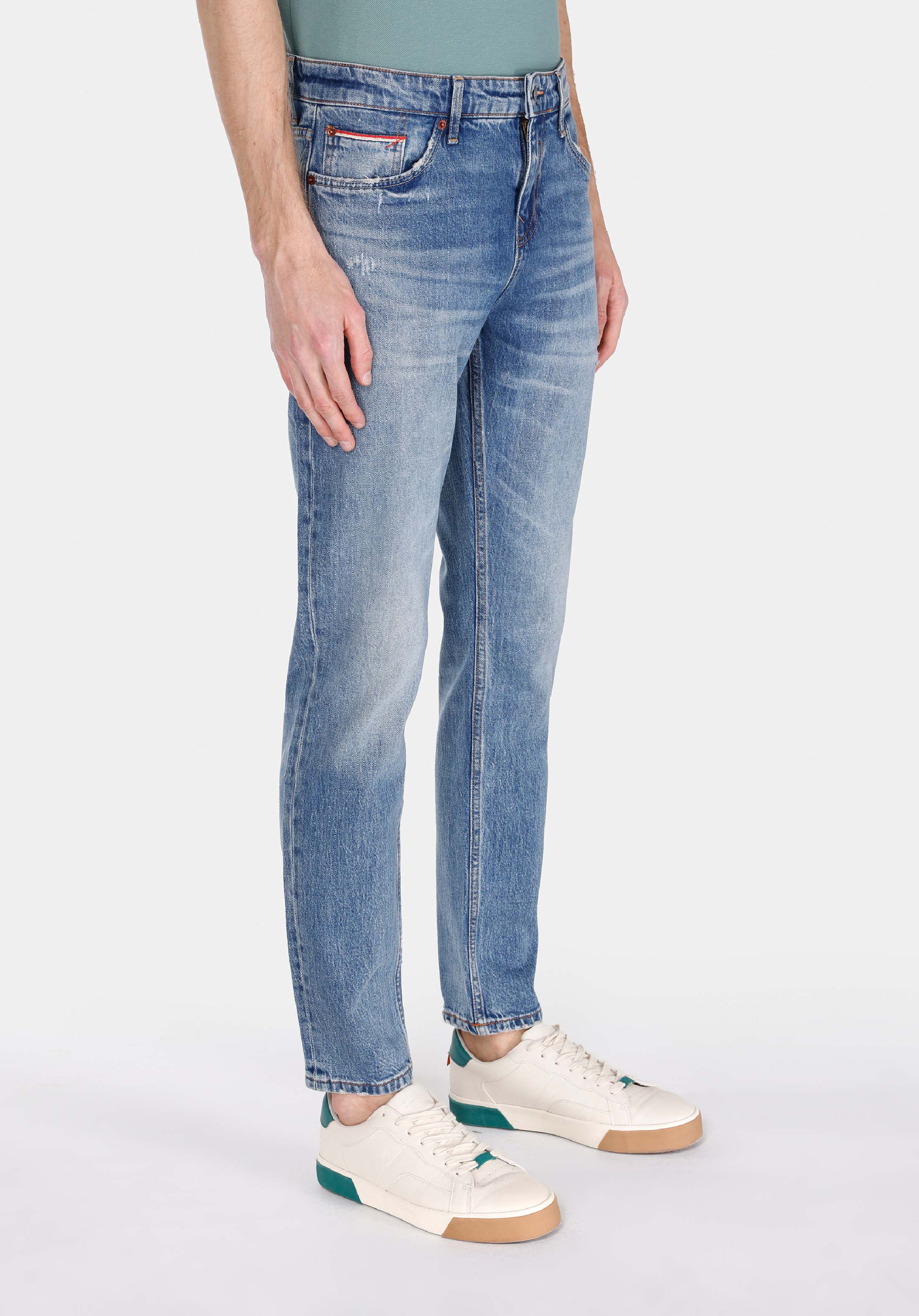 Afișați detalii pentru Pantaloni De Barbati Albastru Straight Fit 044 Karl Cl1074510
