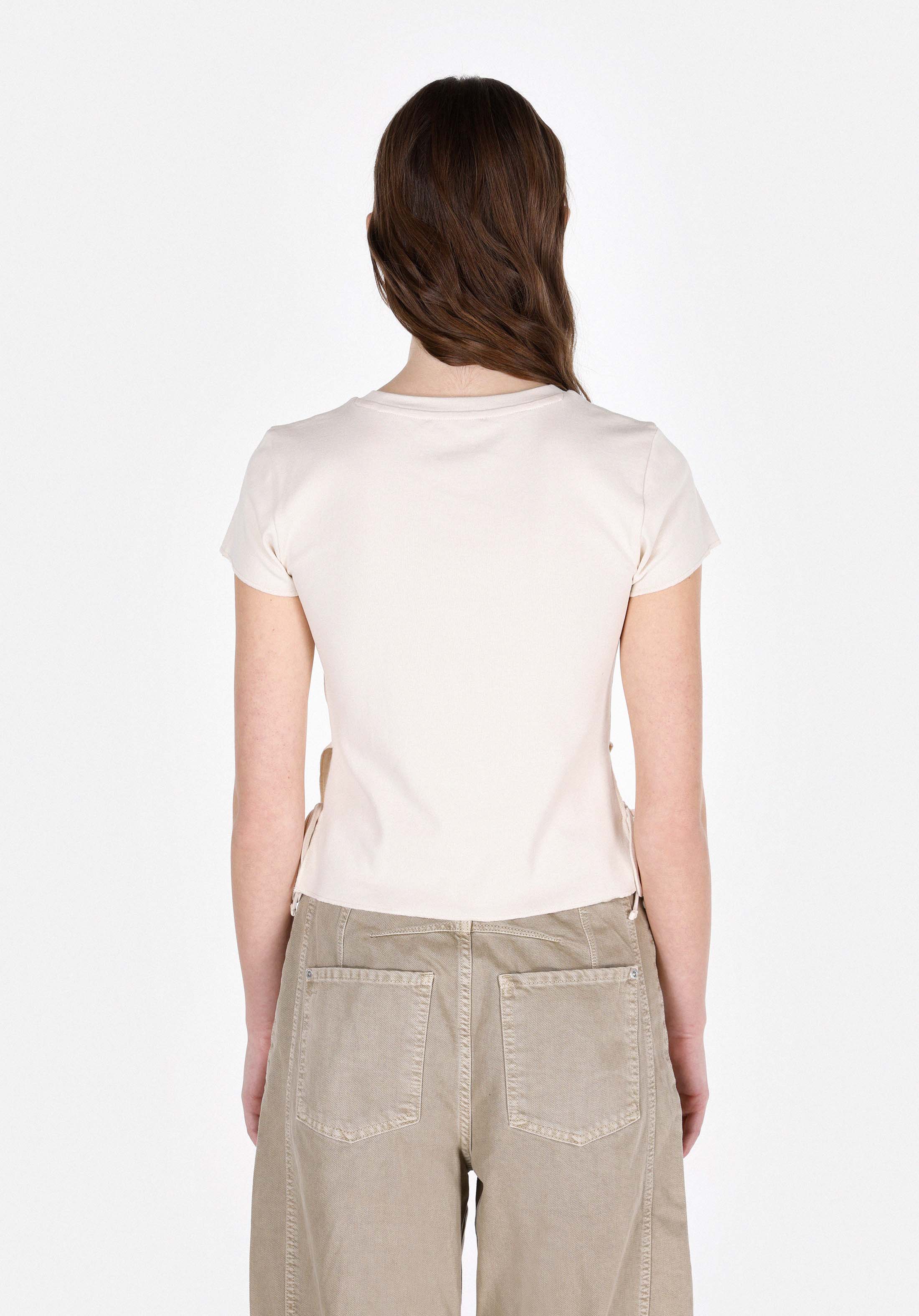 Afișați detalii pentru Bluza Cu Maneca Scurta De Dama Ecru Slim Fit  Cl1073544