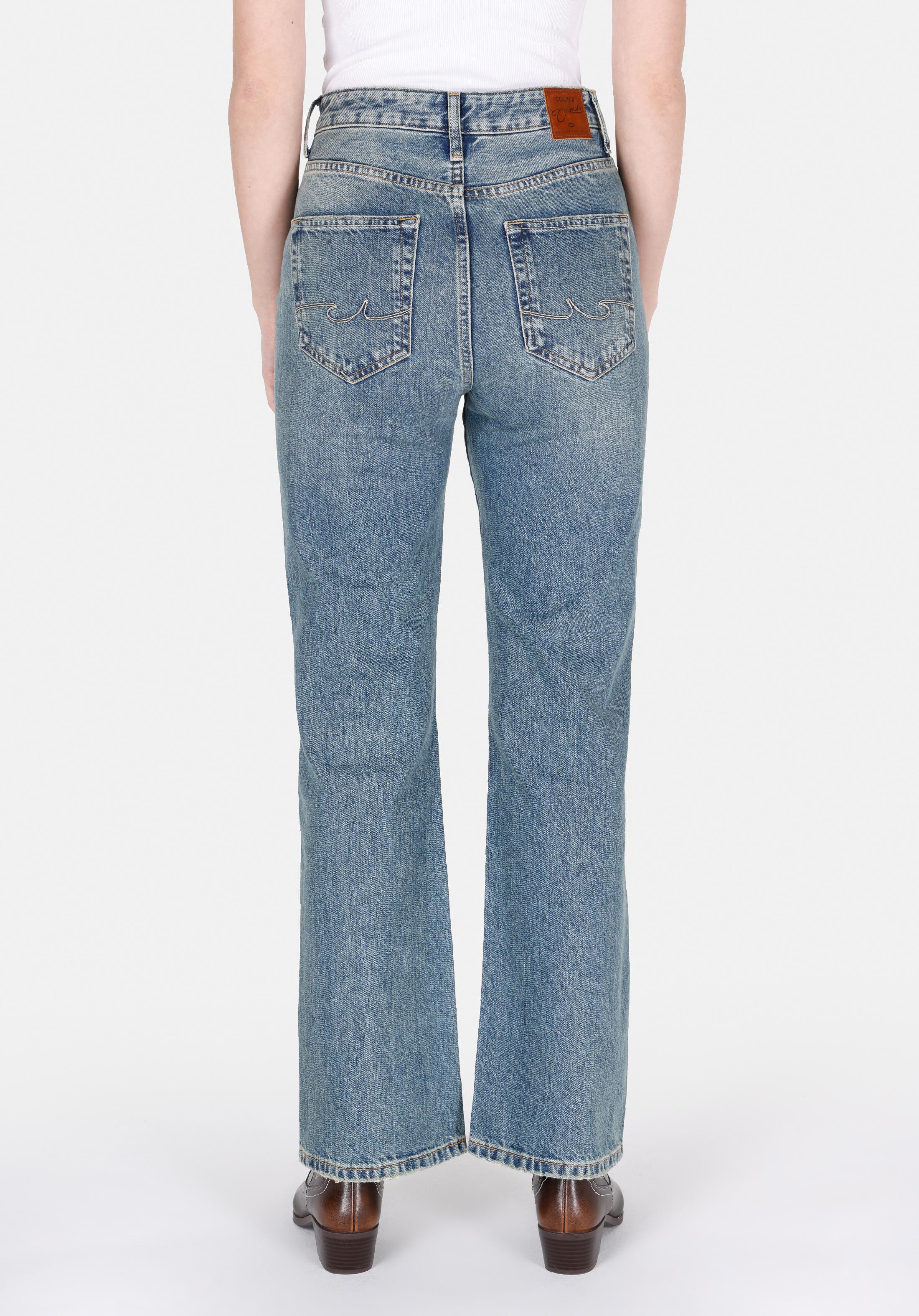 Afișați detalii pentru Pantaloni De Dama Denim Straight Fit 900 Laris Cl1074521