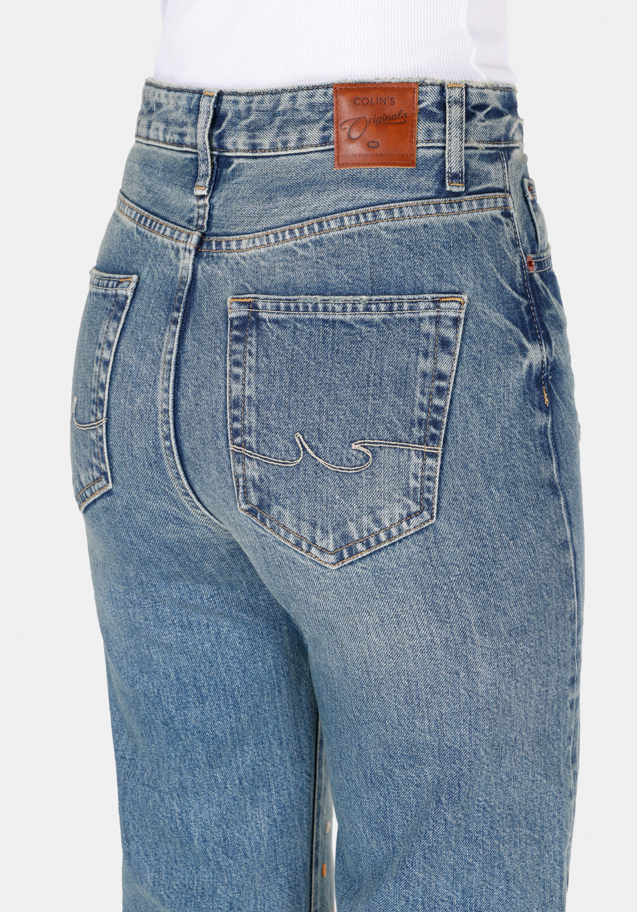 Afișați detalii pentru Pantaloni De Dama Denim Straight Fit 900 Laris Cl1074521