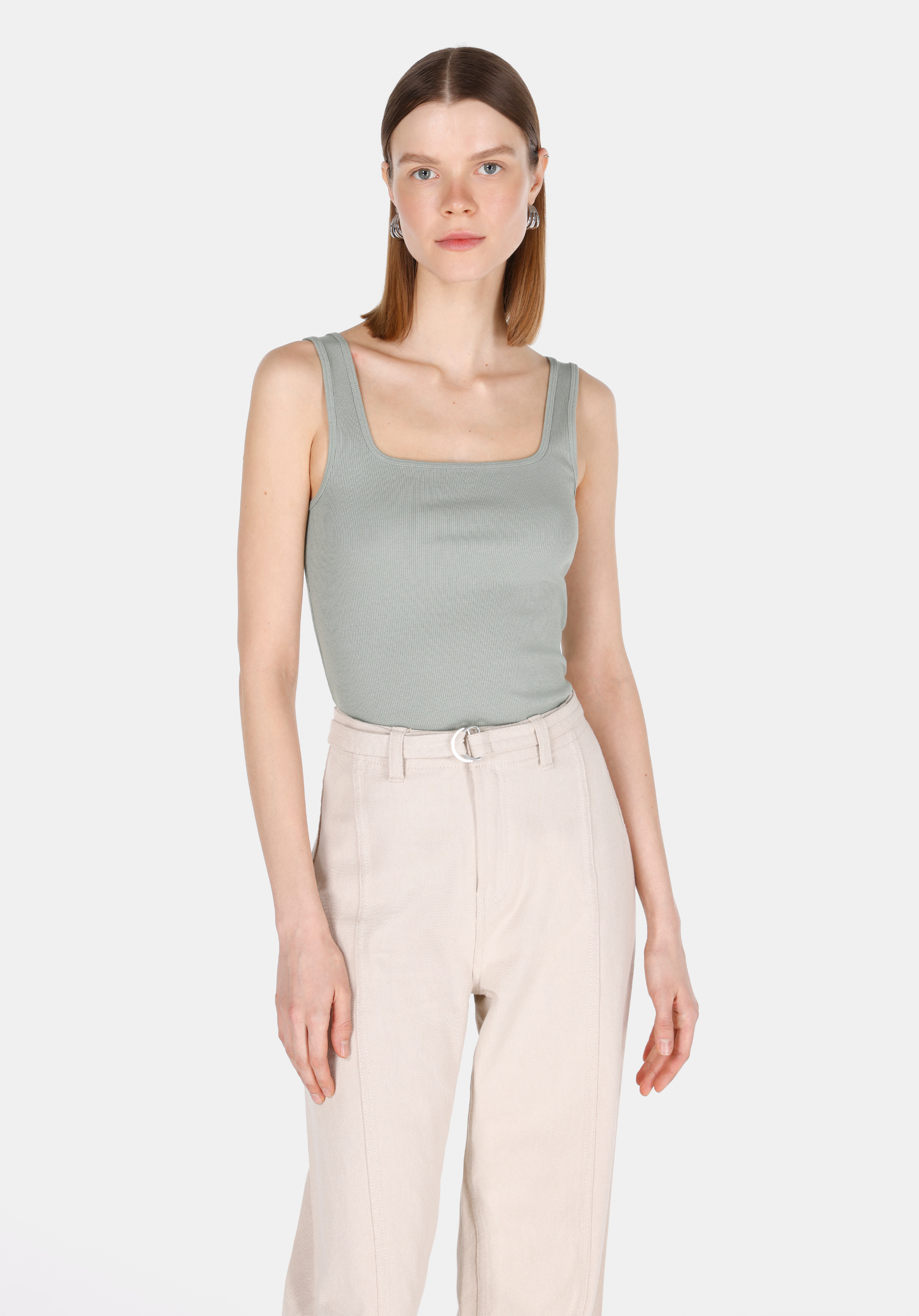 Afișați detalii pentru Maiou De Dama Verde Slim Fit  Cl1073552