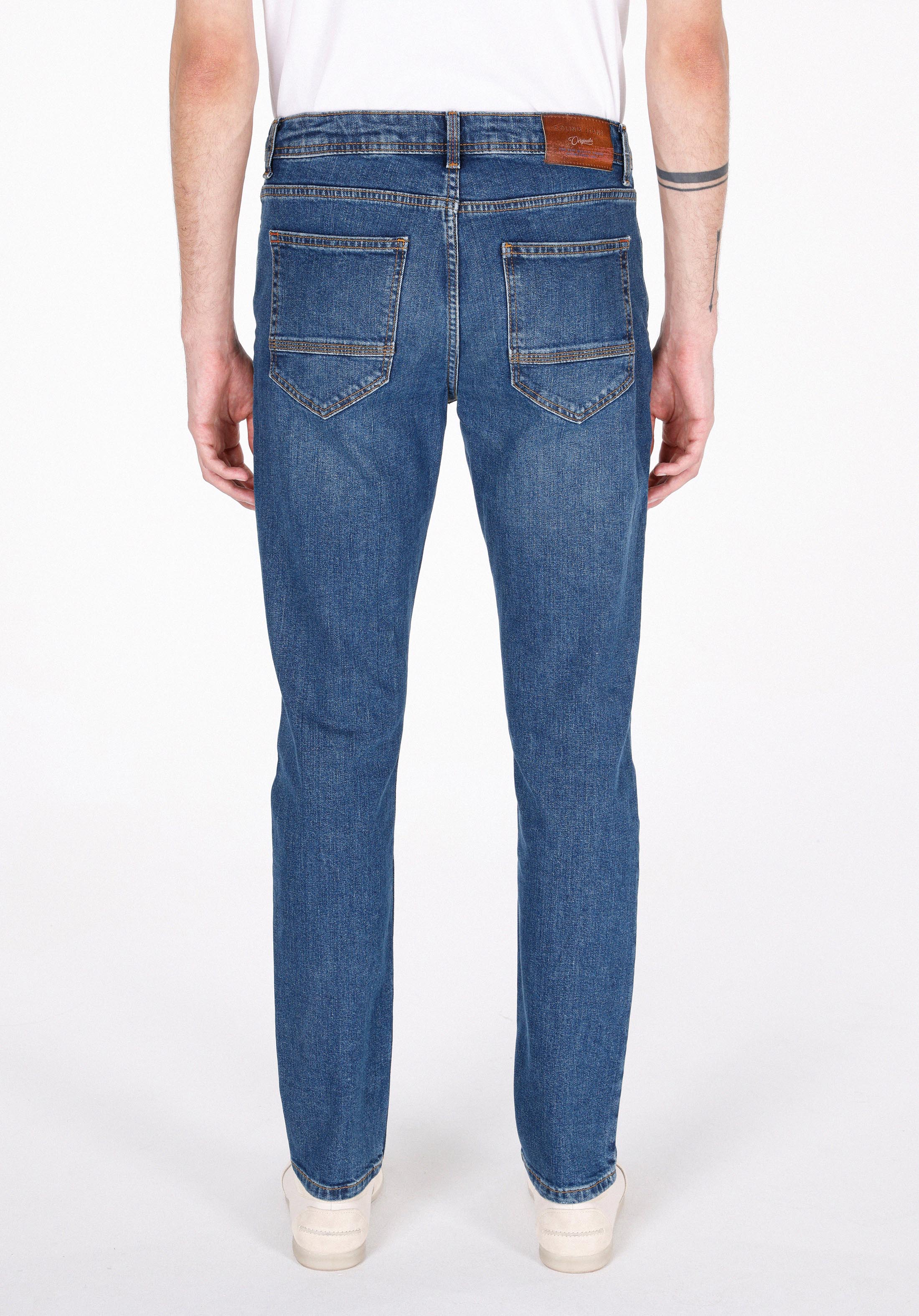 Afișați detalii pentru Pantaloni De Barbati Albastru Straight Fit 044 Karl Cl1072225