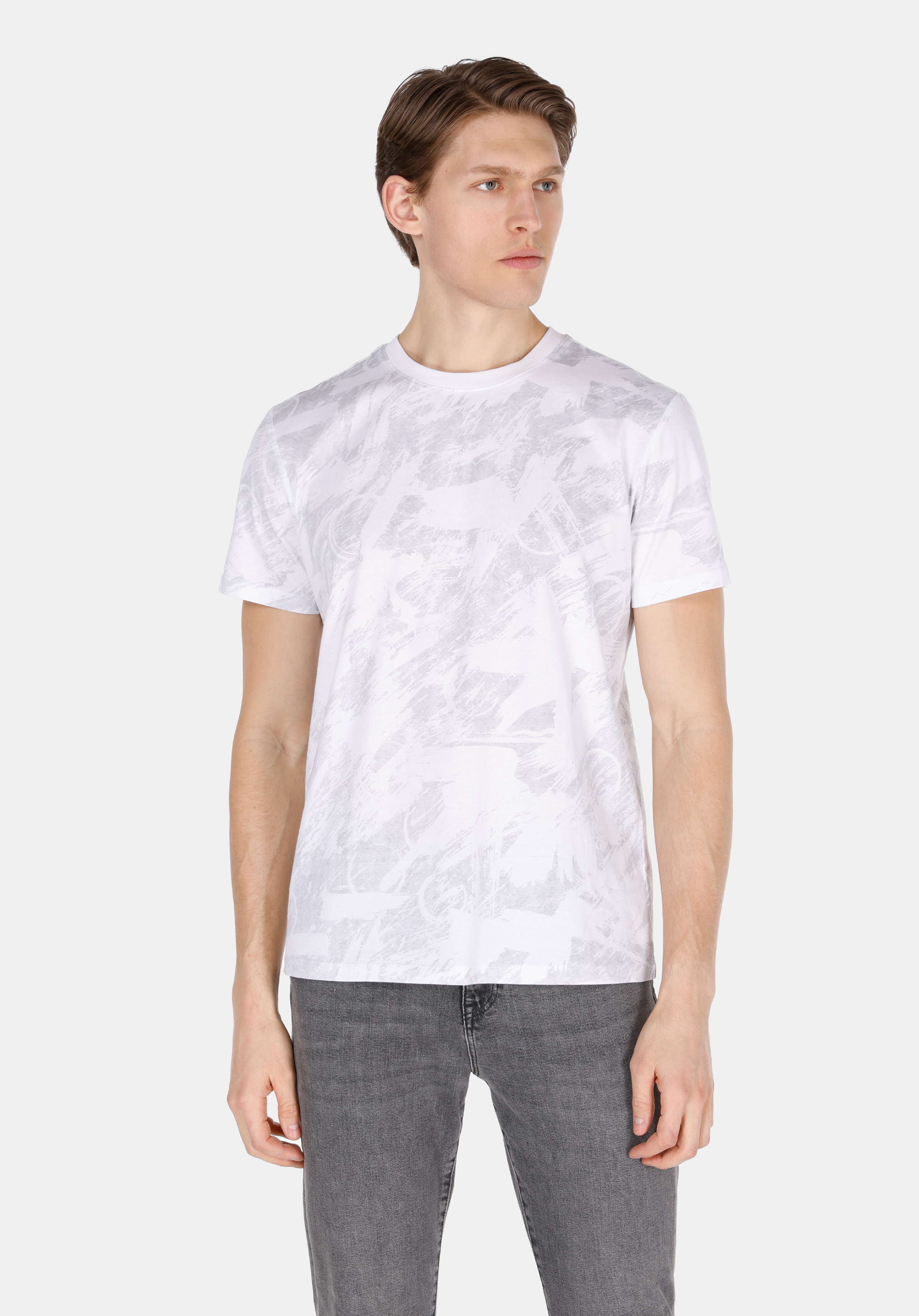 Afișați detalii pentru Tricou Cu Maneca Scurta De Barbati Alb Regular Fit  Cl1073601
