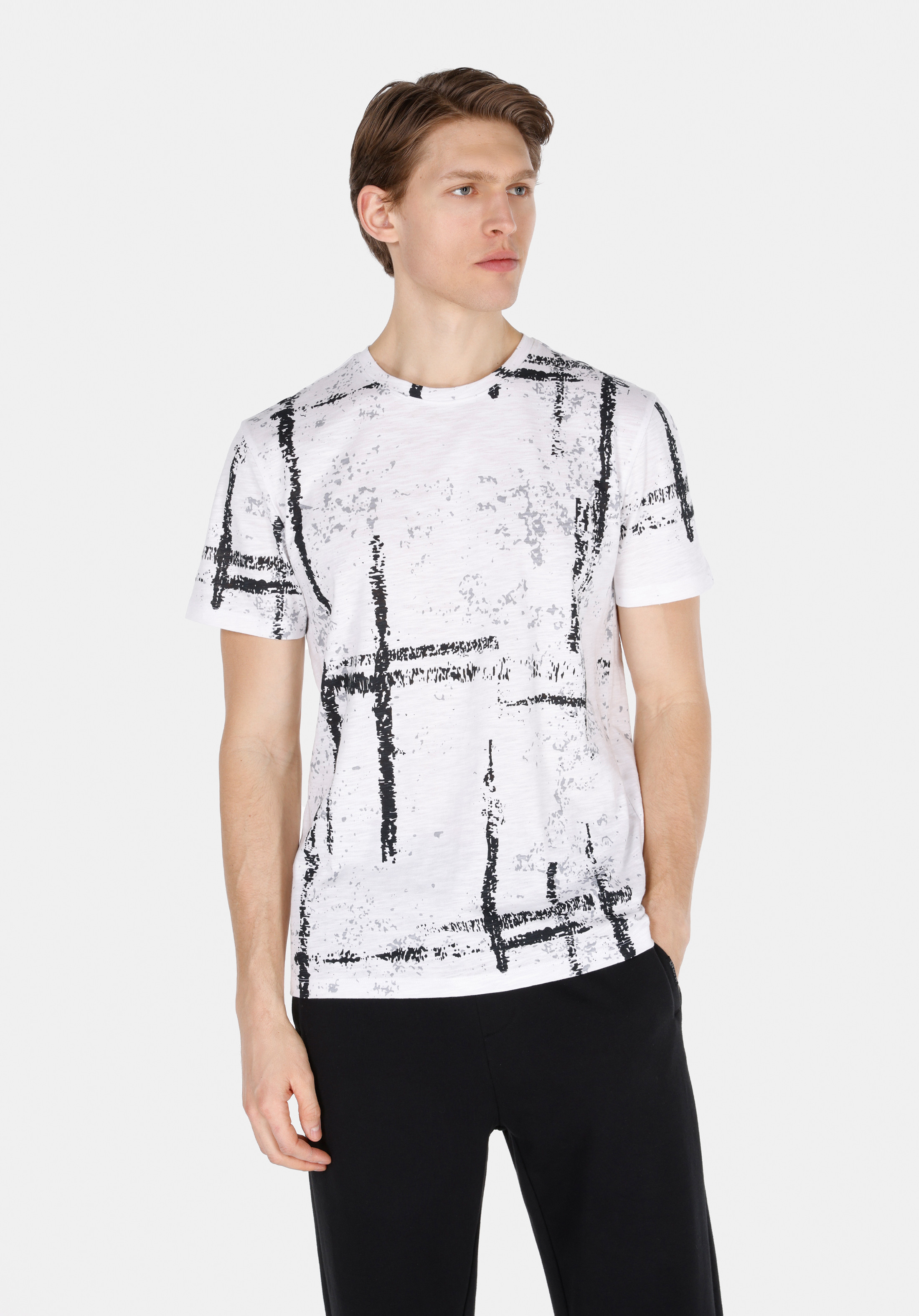 Afișați detalii pentru Tricou Cu Maneca Scurta De Barbati Alb Regular Fit  Cl1073603