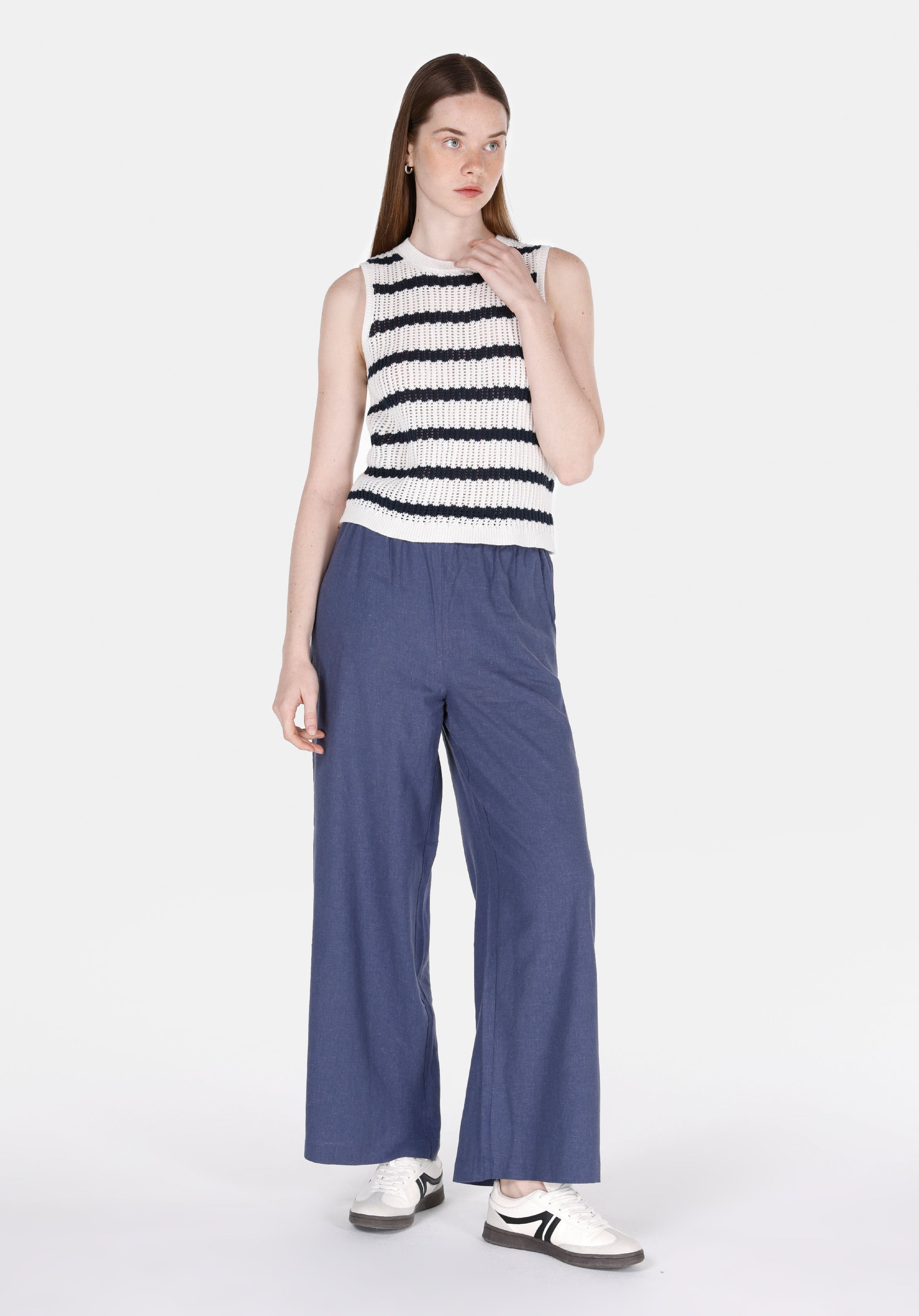 Afișați detalii pentru Pantaloni De Dama Albastru Regular Fit  Cl1074805