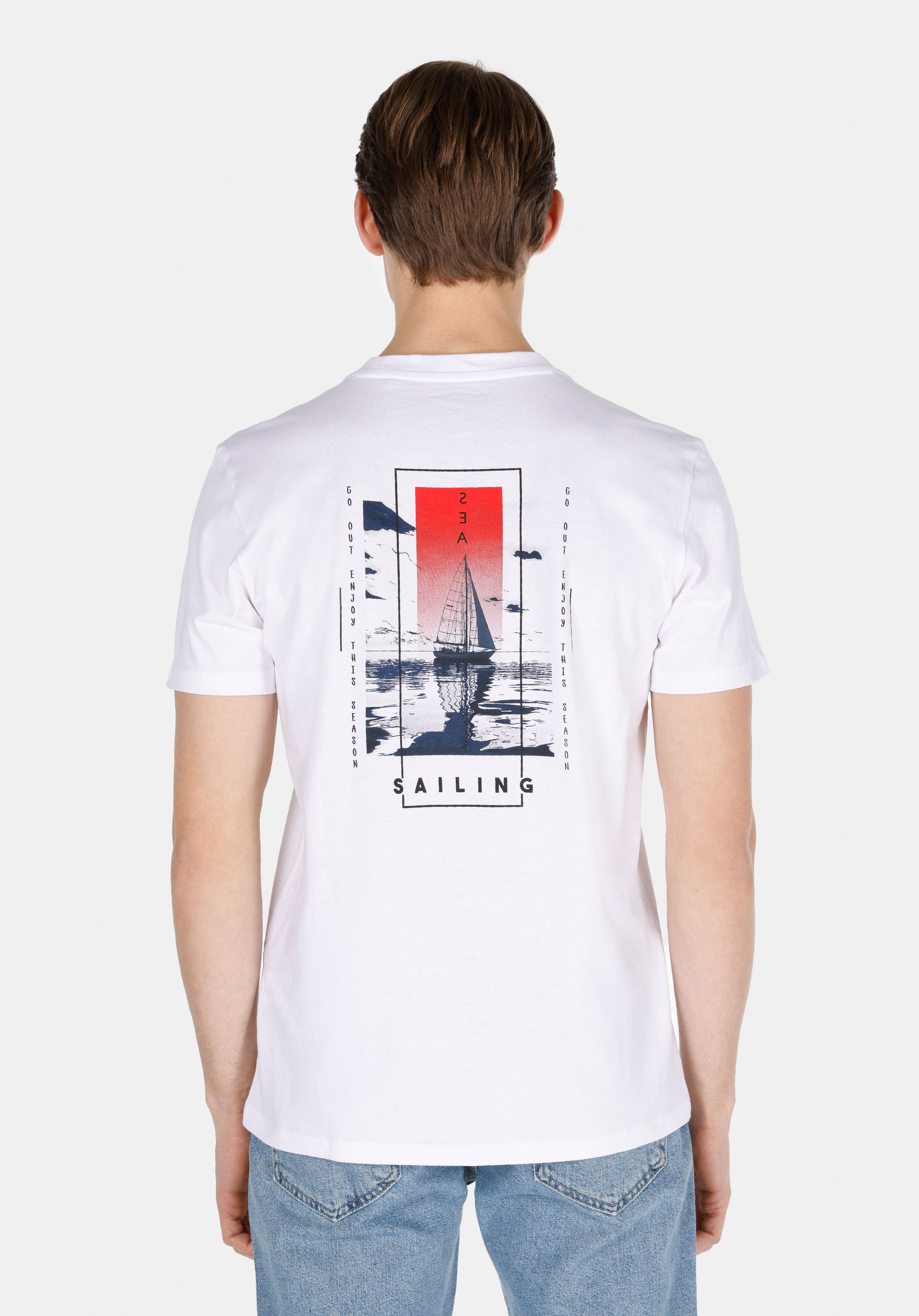 Afișați detalii pentru Tricou Cu Maneca Scurta De Barbati Alb Regular Fit  Cl1073625