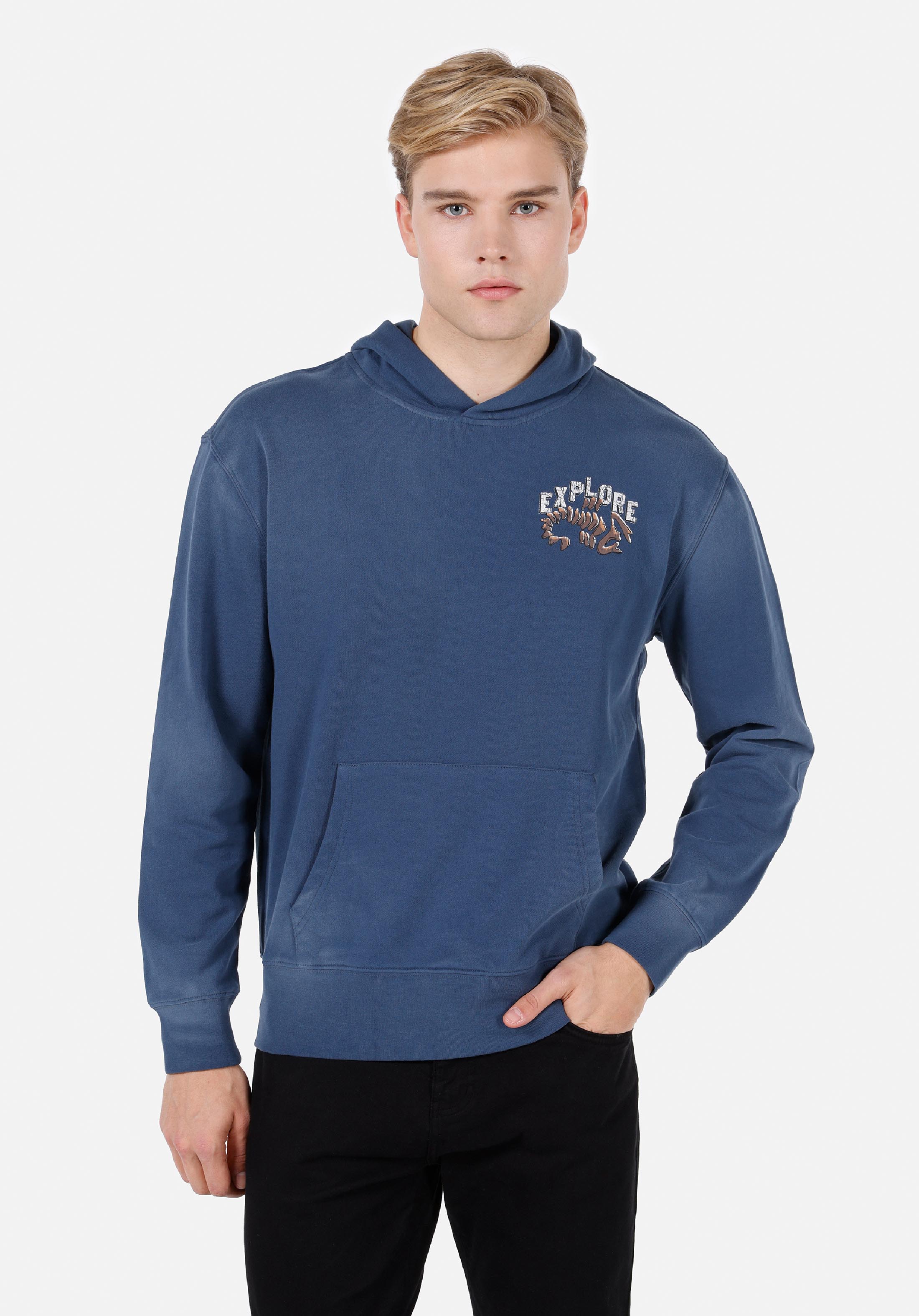 Afișați detalii pentru Hanorac / Bluza De Barbati Albastru Regular Fit  Cl1072381