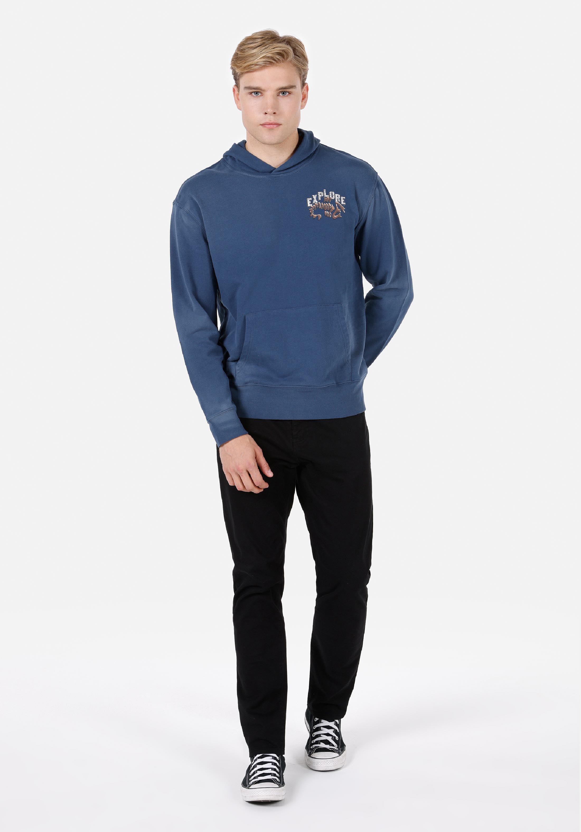 Afișați detalii pentru Hanorac / Bluza De Barbati Albastru Regular Fit  Cl1072381
