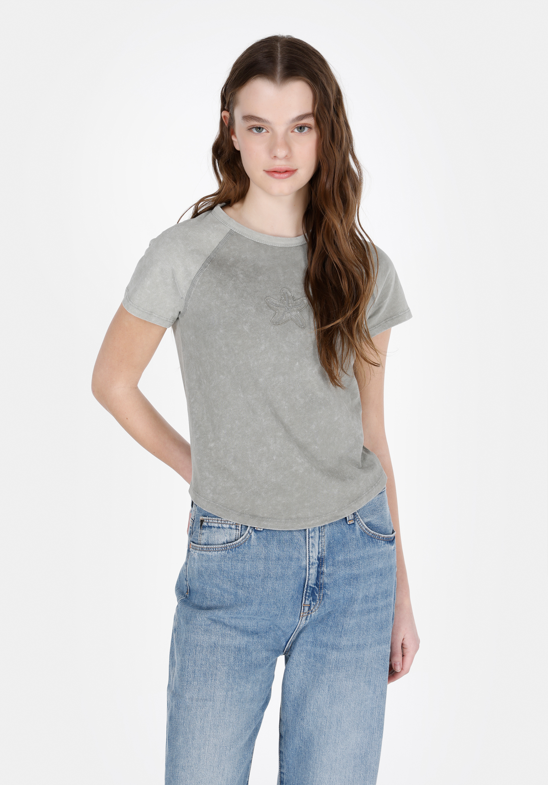 Afișați detalii pentru Tricou Cu Maneca Scurta De Dama Kaki Slim Fit  Cl1073710
