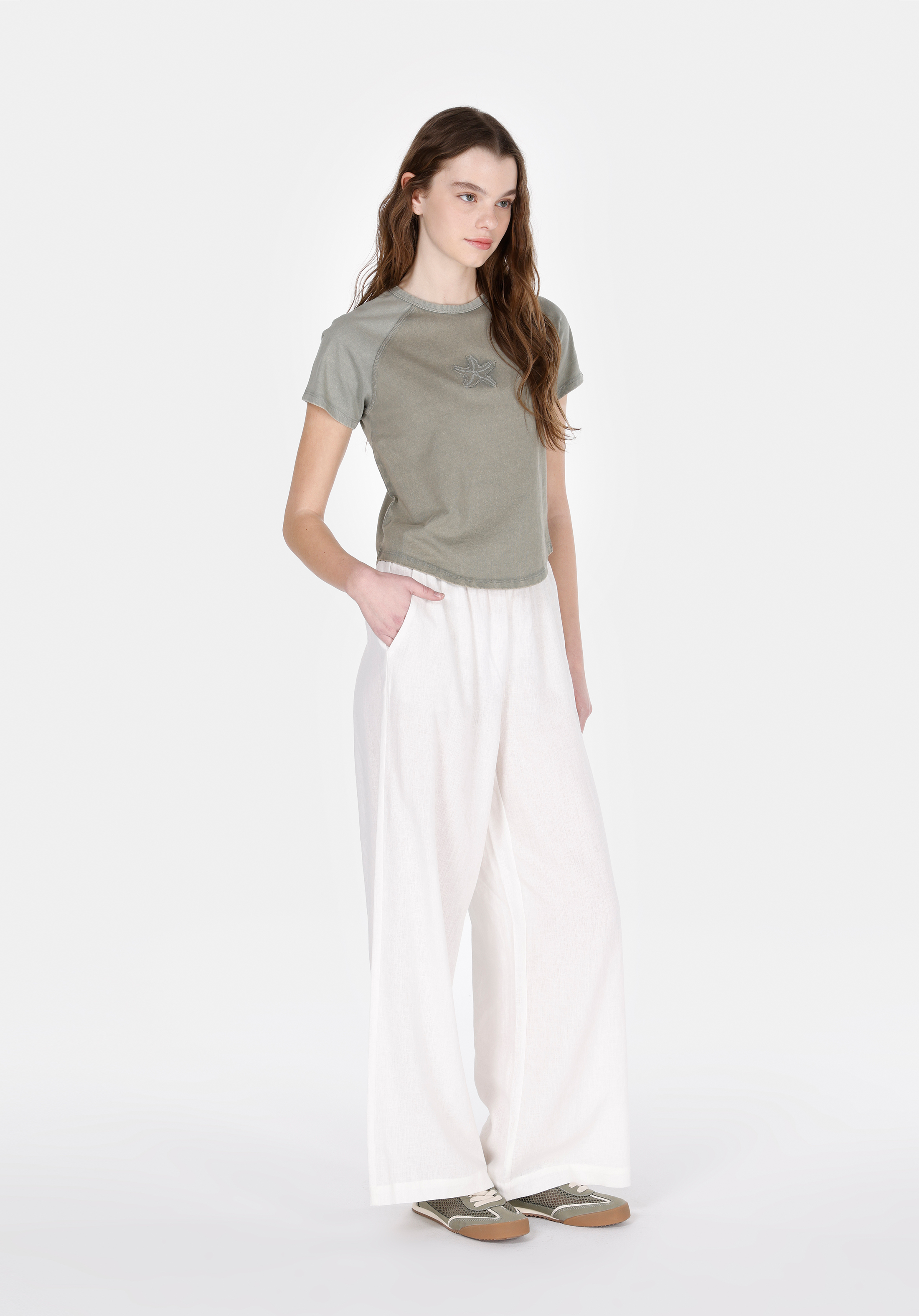 Afișați detalii pentru Tricou Cu Maneca Scurta De Dama Kaki Slim Fit  Cl1073710