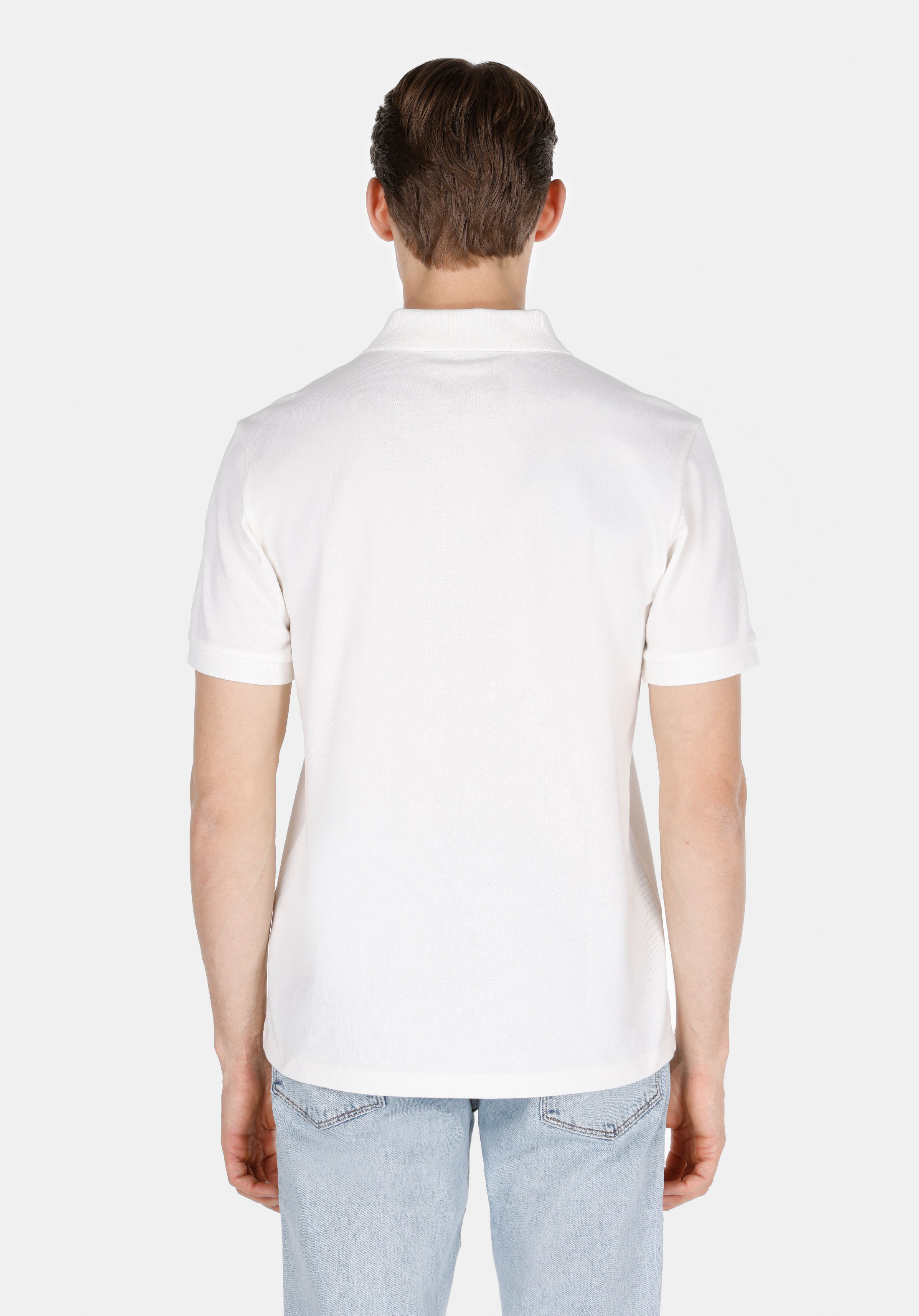 Afișați detalii pentru Tricou Polo Cu Maneca Scurta De Barbati Alb Regular Fit  Cl1073741