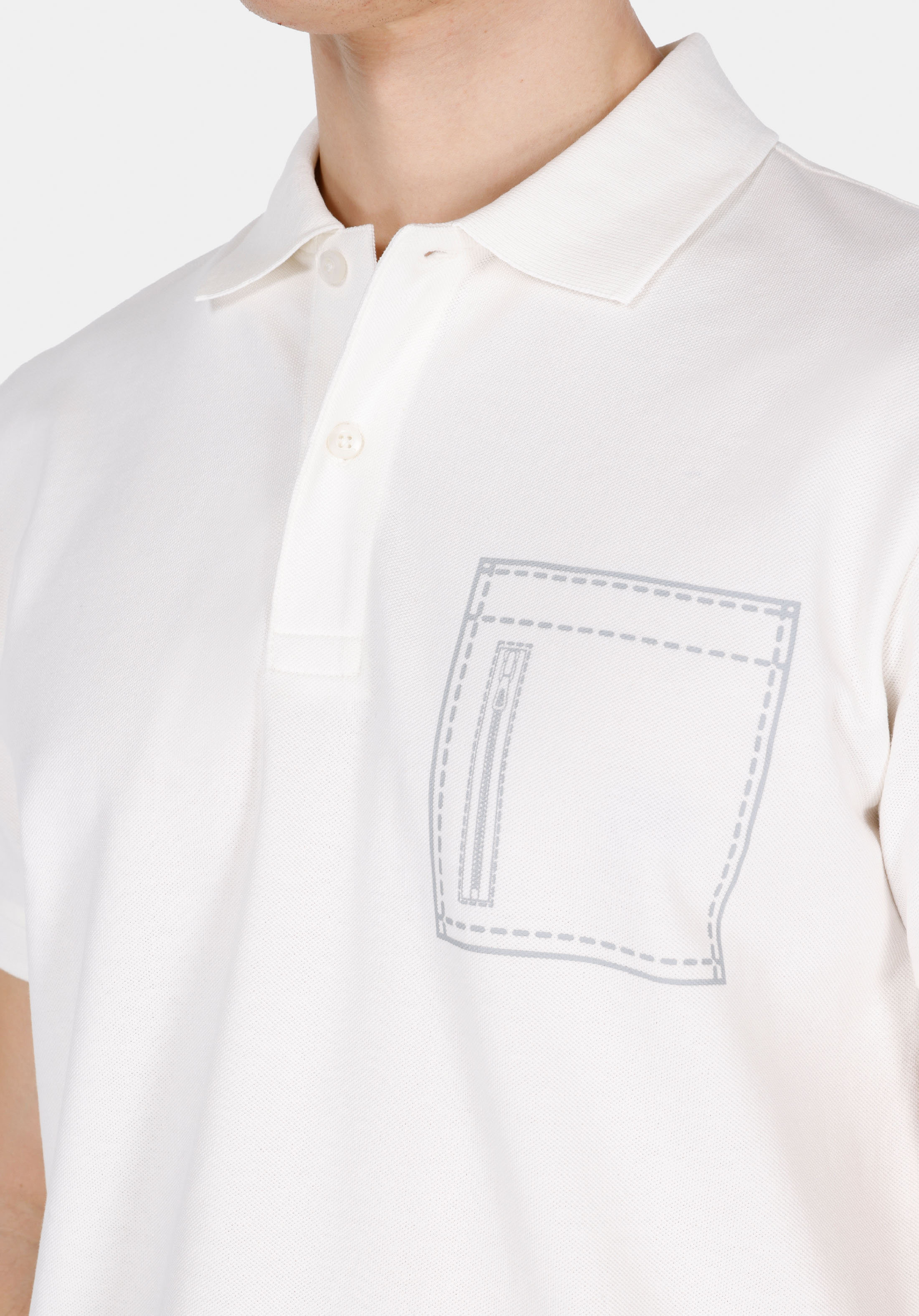 Afișați detalii pentru Tricou Polo Cu Maneca Scurta De Barbati Alb Regular Fit  Cl1073741