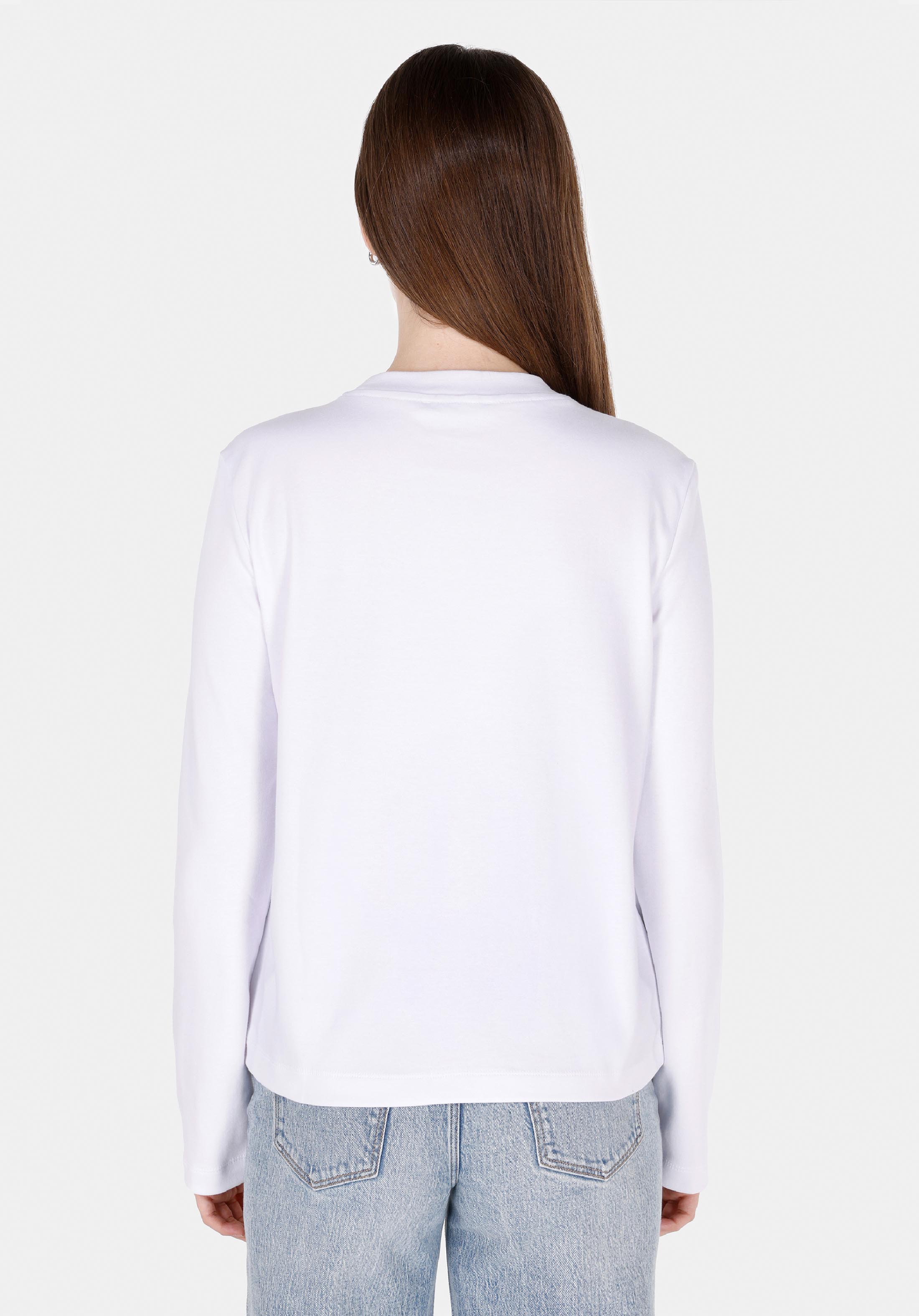 Afișați detalii pentru Tricou Cu Maneca Lunga De Dama Alb Regular Fit  Cl1072549