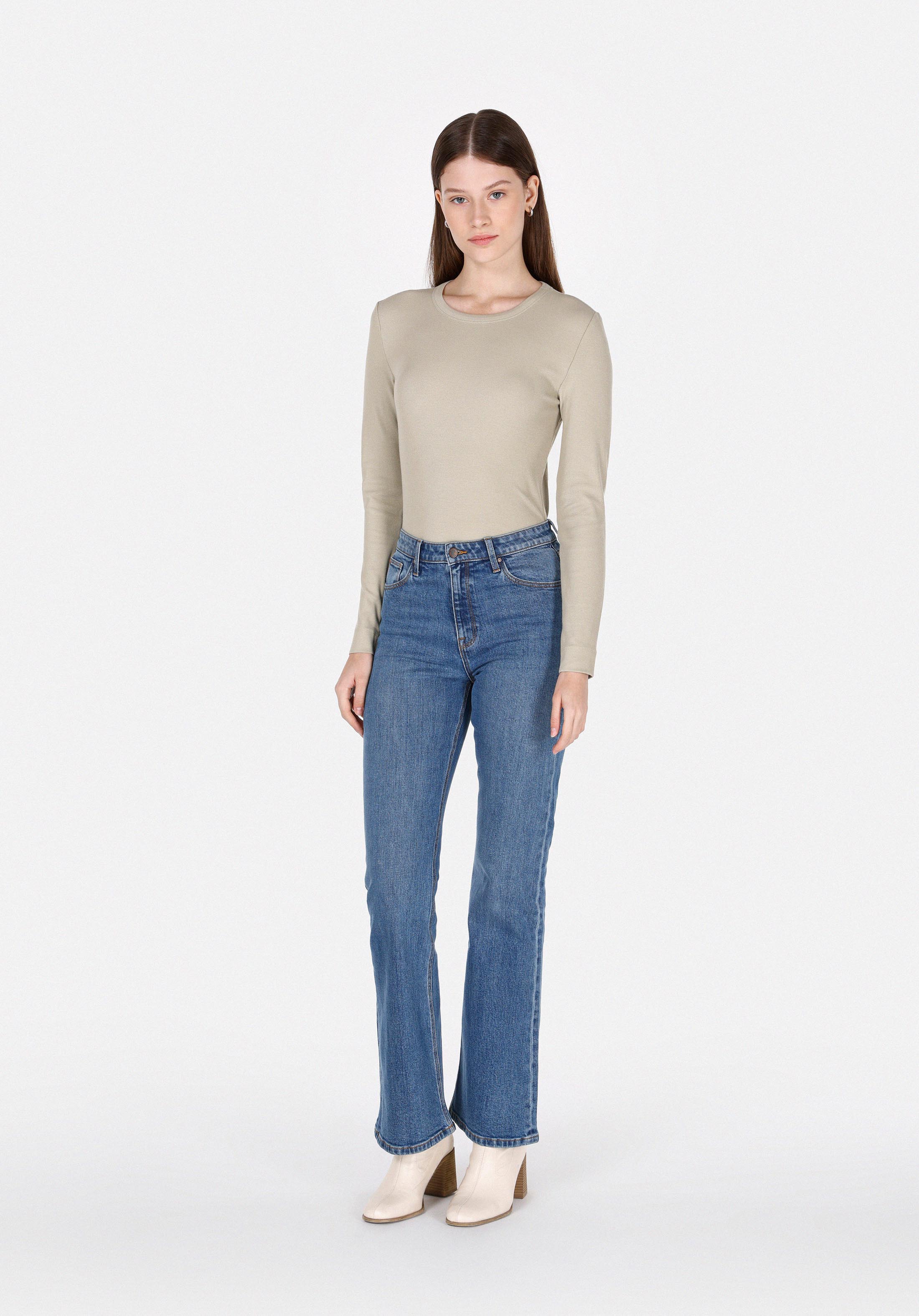 Afișați detalii pentru Tricou Cu Maneca Lunga De Dama Verde Slim Fit  Cl1072550