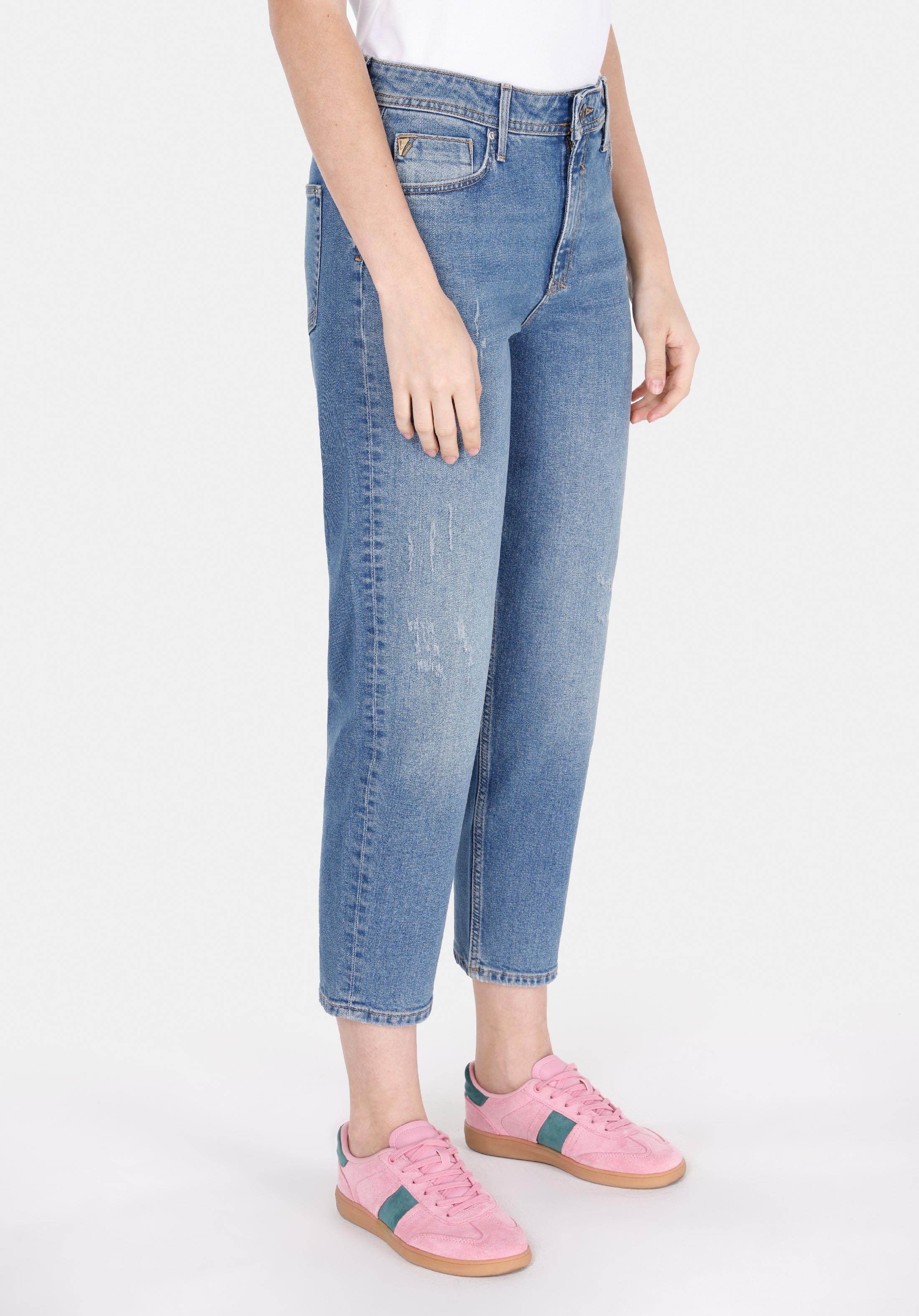 Afișați detalii pentru Pantaloni De Dama Albastru Boyfriend Fit 893 Julia Cl1072658