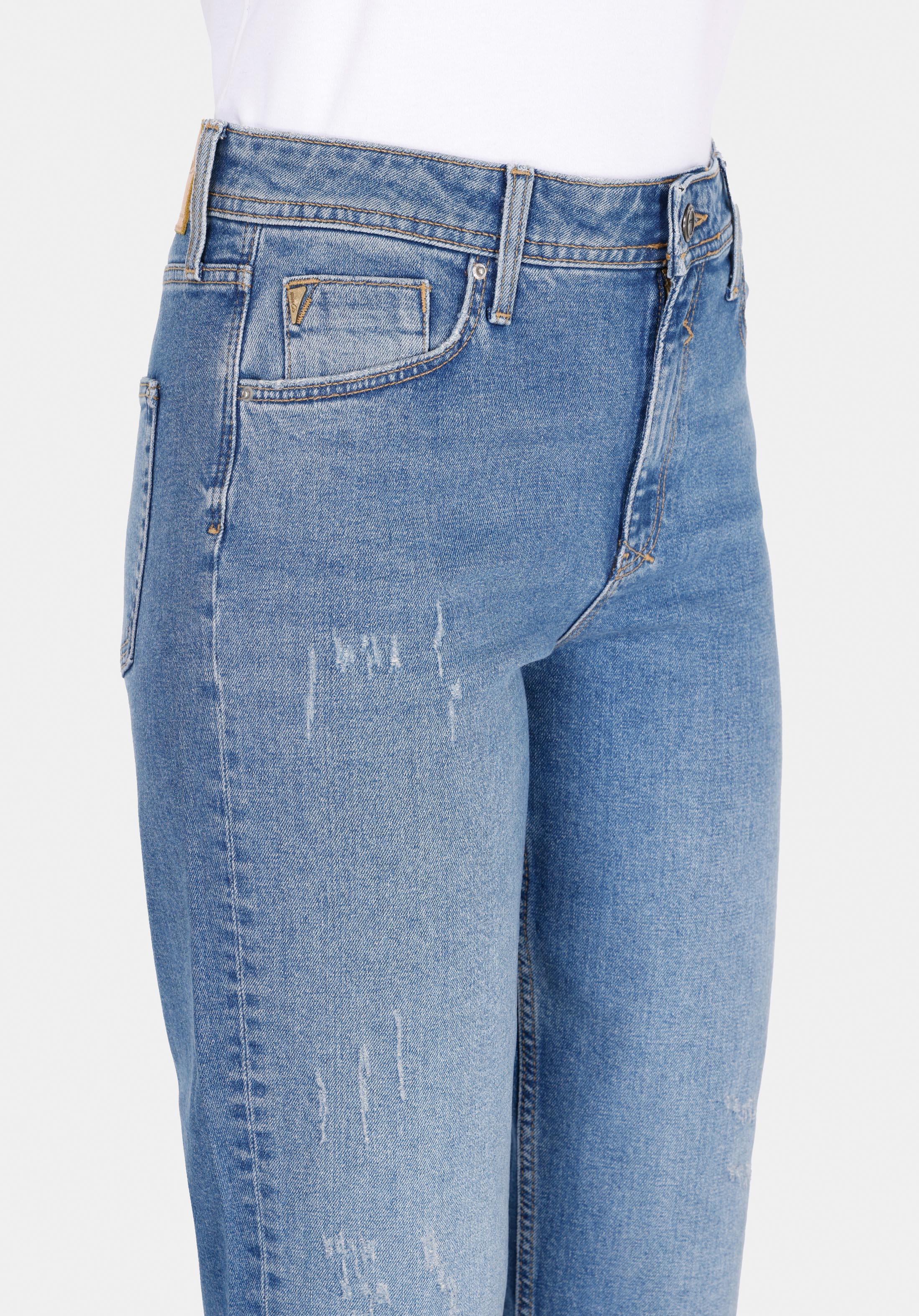 Afișați detalii pentru Pantaloni De Dama Albastru Boyfriend Fit 893 Julia Cl1072658