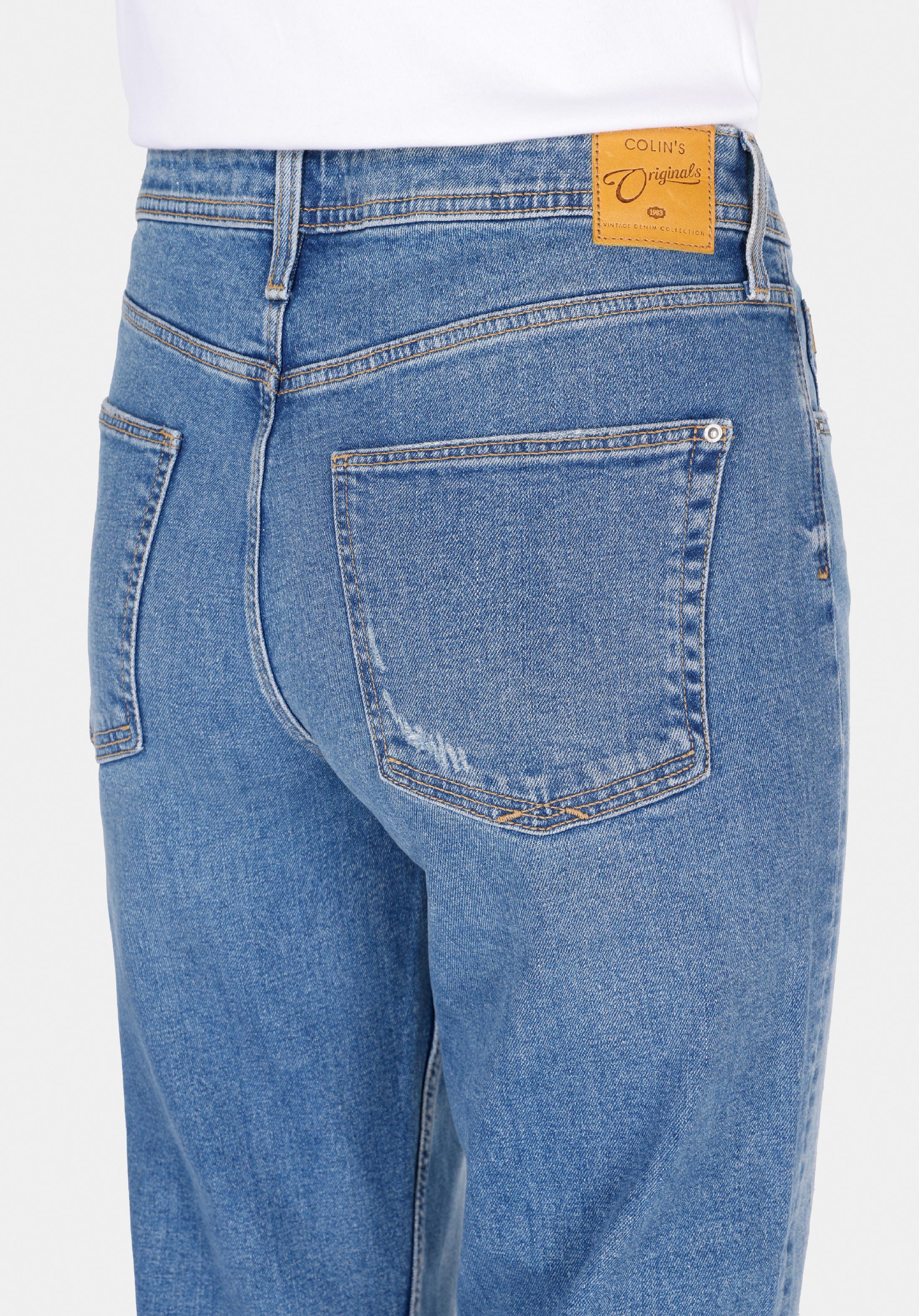 Afișați detalii pentru Pantaloni De Dama Albastru Boyfriend Fit 893 Julia Cl1072658