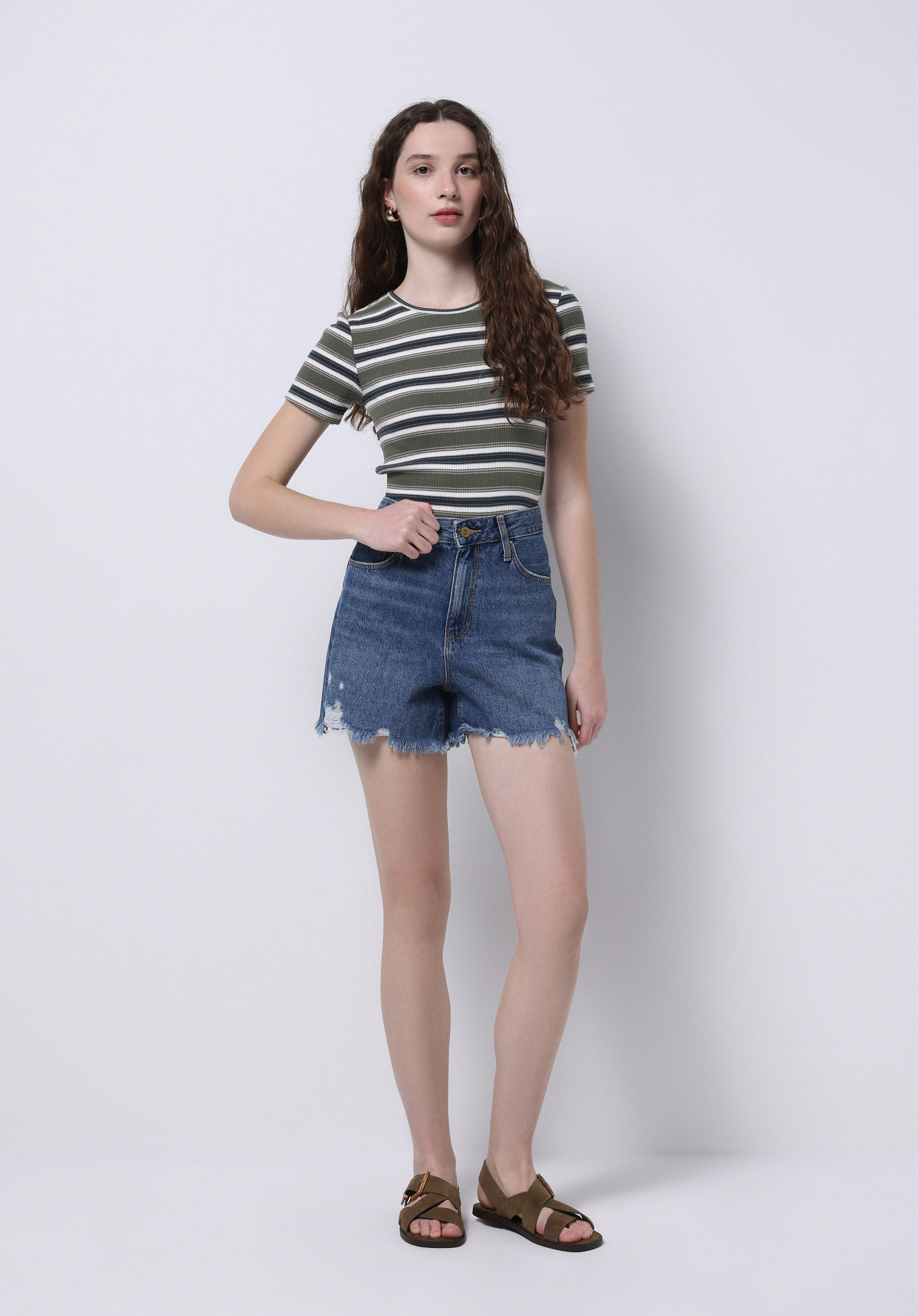 Afișați detalii pentru Short / Pantaloni Scurti De Dama Denim Mom Fit  Cl1073890