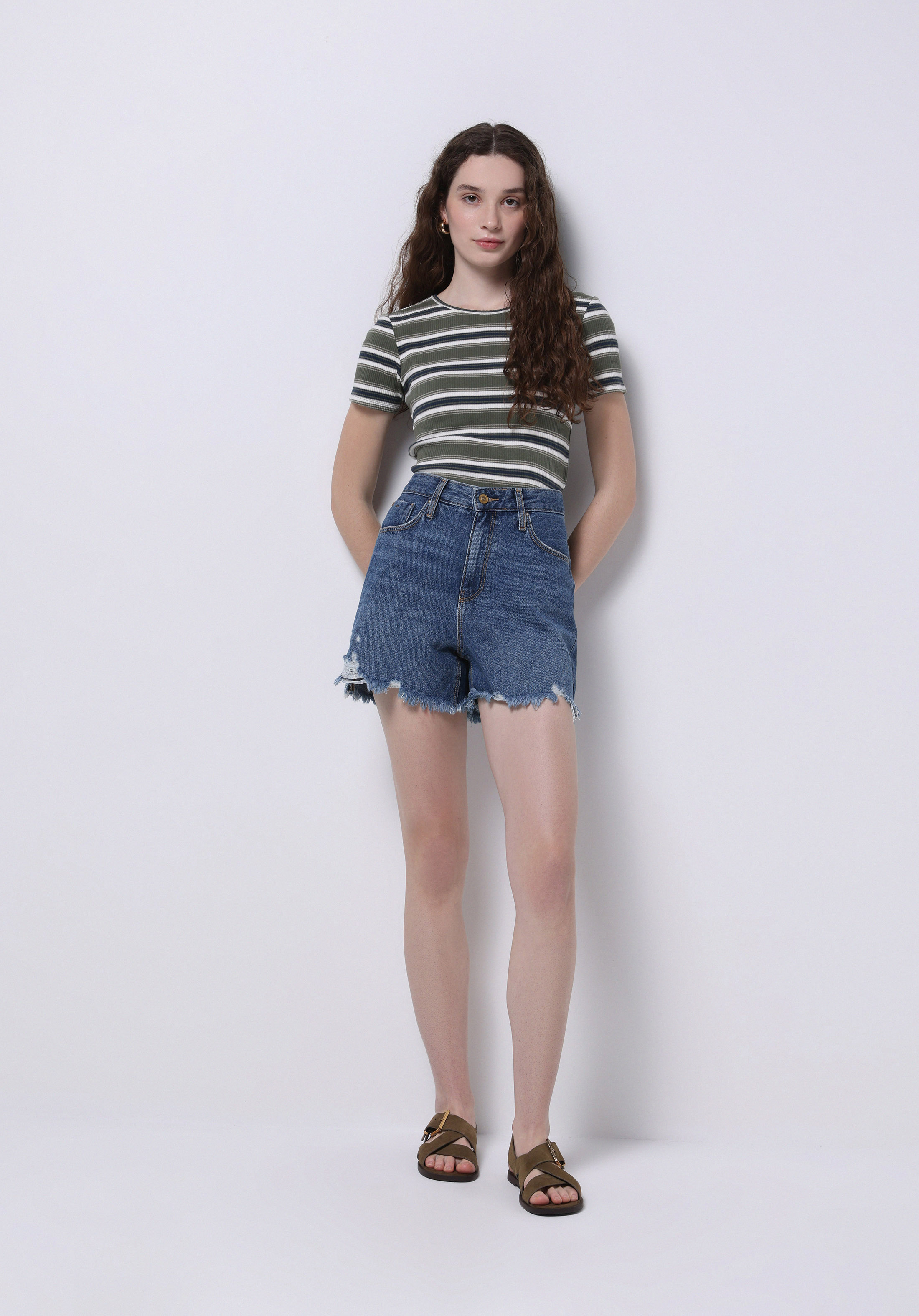Afișați detalii pentru Short / Pantaloni Scurti De Dama Denim Mom Fit  Cl1073890