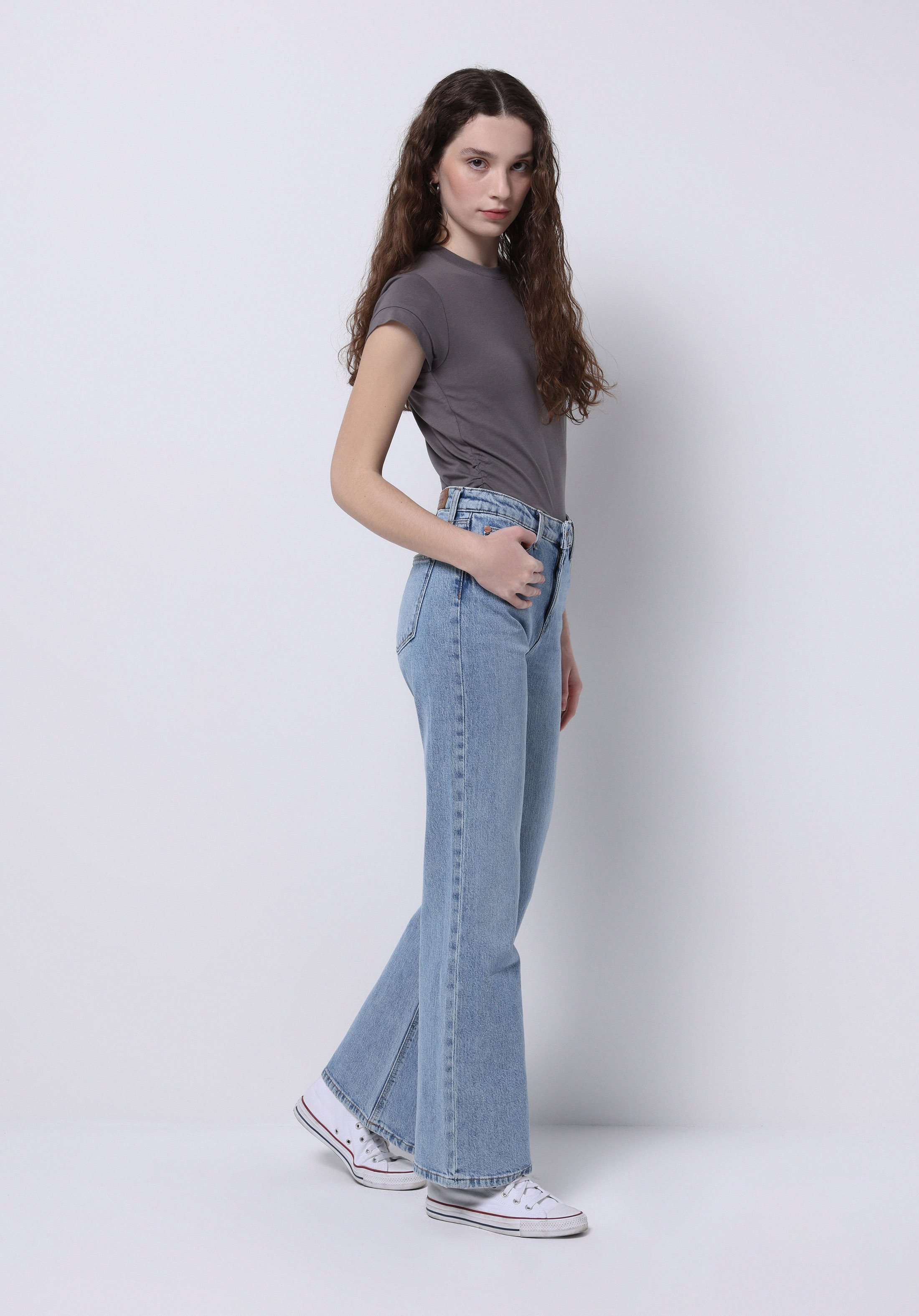Afișați detalii pentru Pantaloni De Dama Albastru Regular Fit 793 Monica Cl1075025