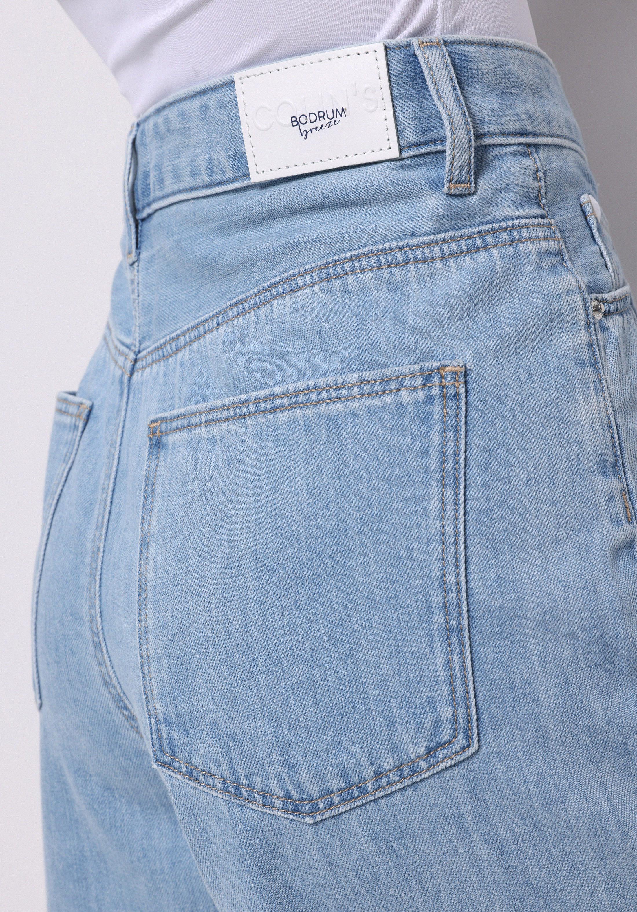Afișați detalii pentru Loose Fit Talie Talie Dreaptă Pantaloni Scurți De Jean İndigo Pentru Femei