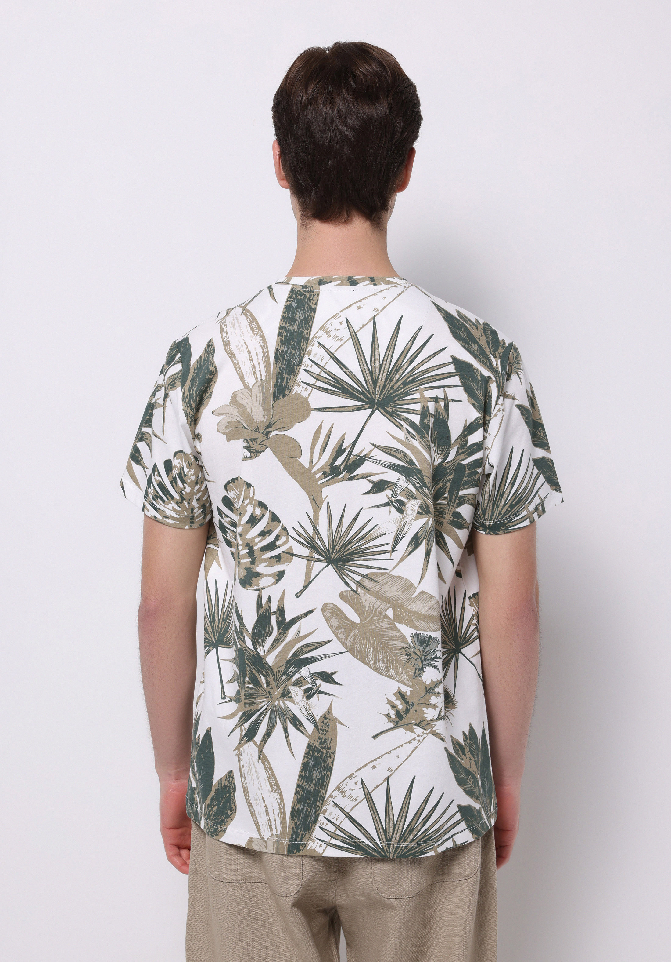Afișați detalii pentru Regular Fit Round Neck Printed Tricou Cu Mânecă Scurtă Verde Pentru Bărbați