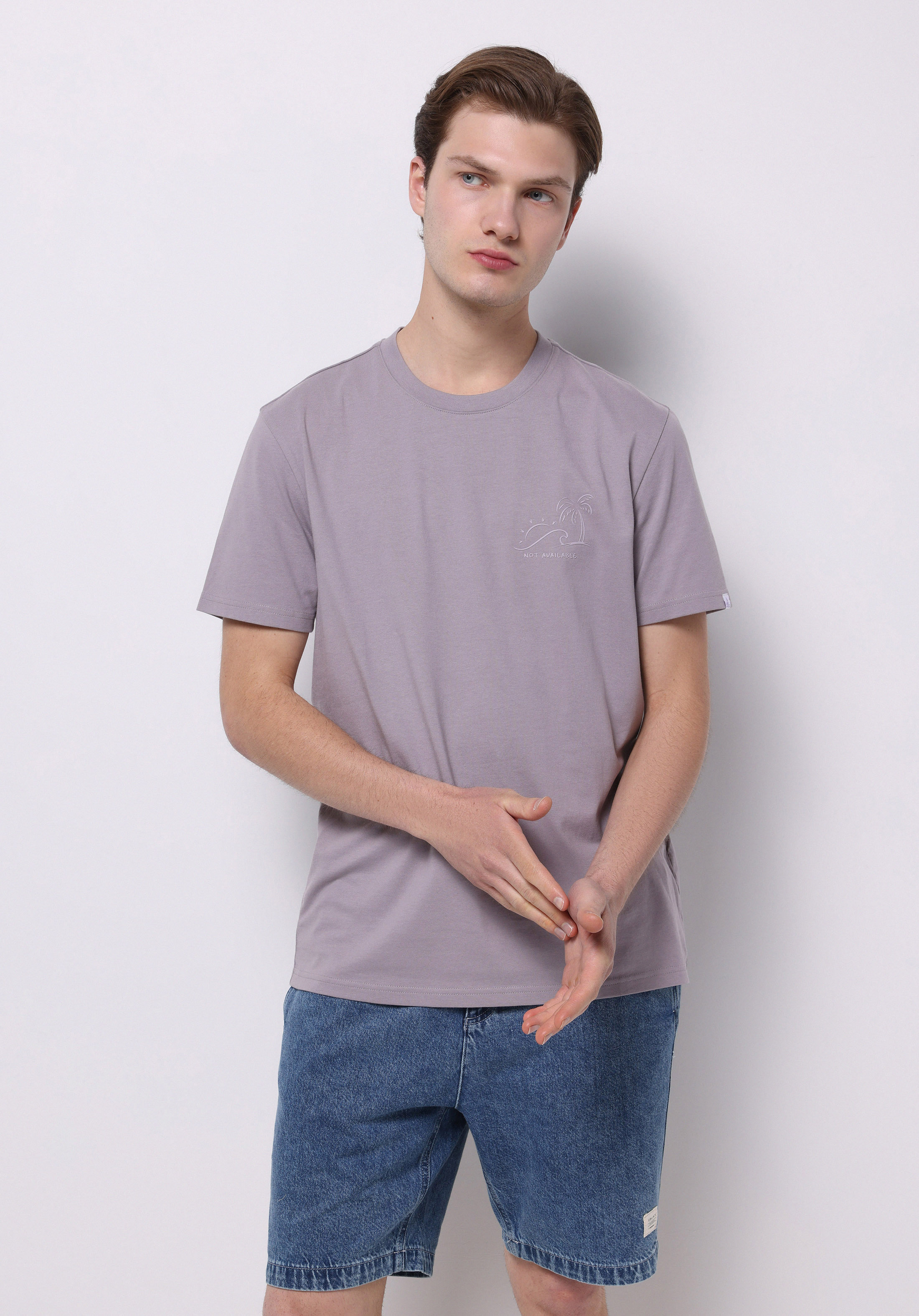 Afișați detalii pentru Tricou Cu Maneca Scurta De Barbati Mov Regular Fit  Cl1074811
