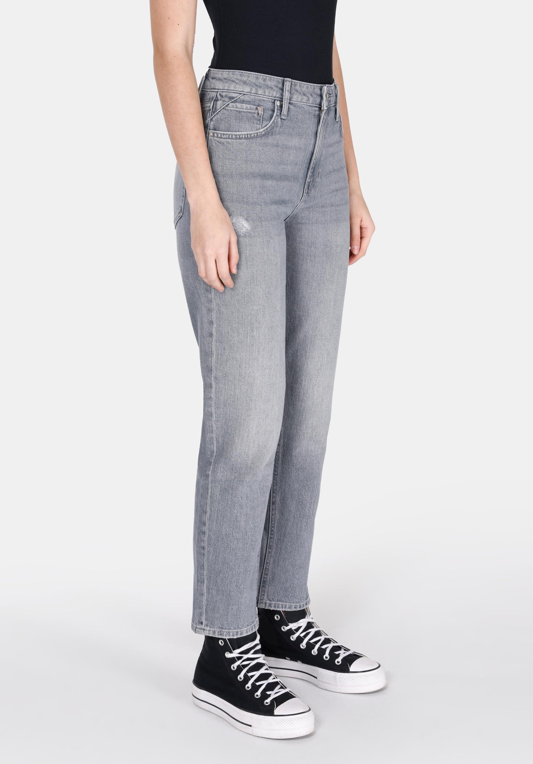Afișați detalii pentru Pantaloni De Dama Gri Boyfriend Fit 893 Julia Cl1073875