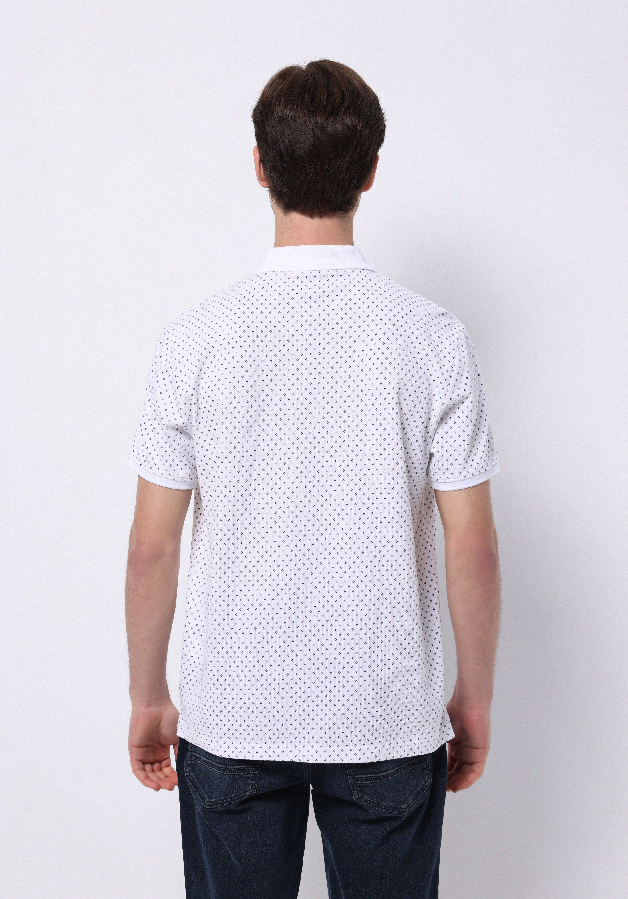 Afișați detalii pentru Tricou Polo Cu Maneca Scurta De Barbati Alb Regular Fit  Cl1074041