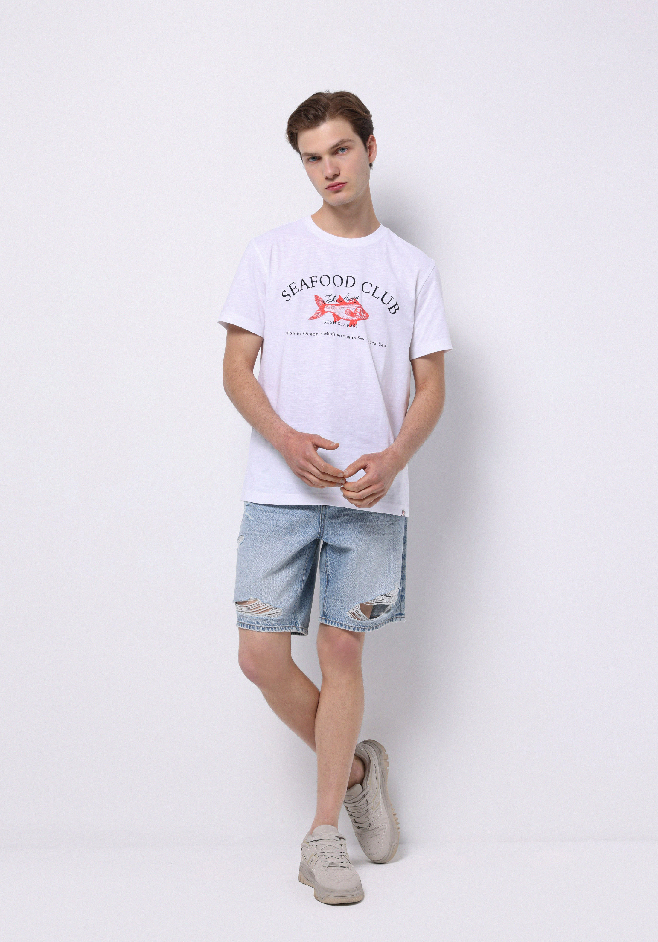 Afișați detalii pentru Short / Pantaloni Scurti De Barbati Albastru Loose Straight Fit  Cl1074449