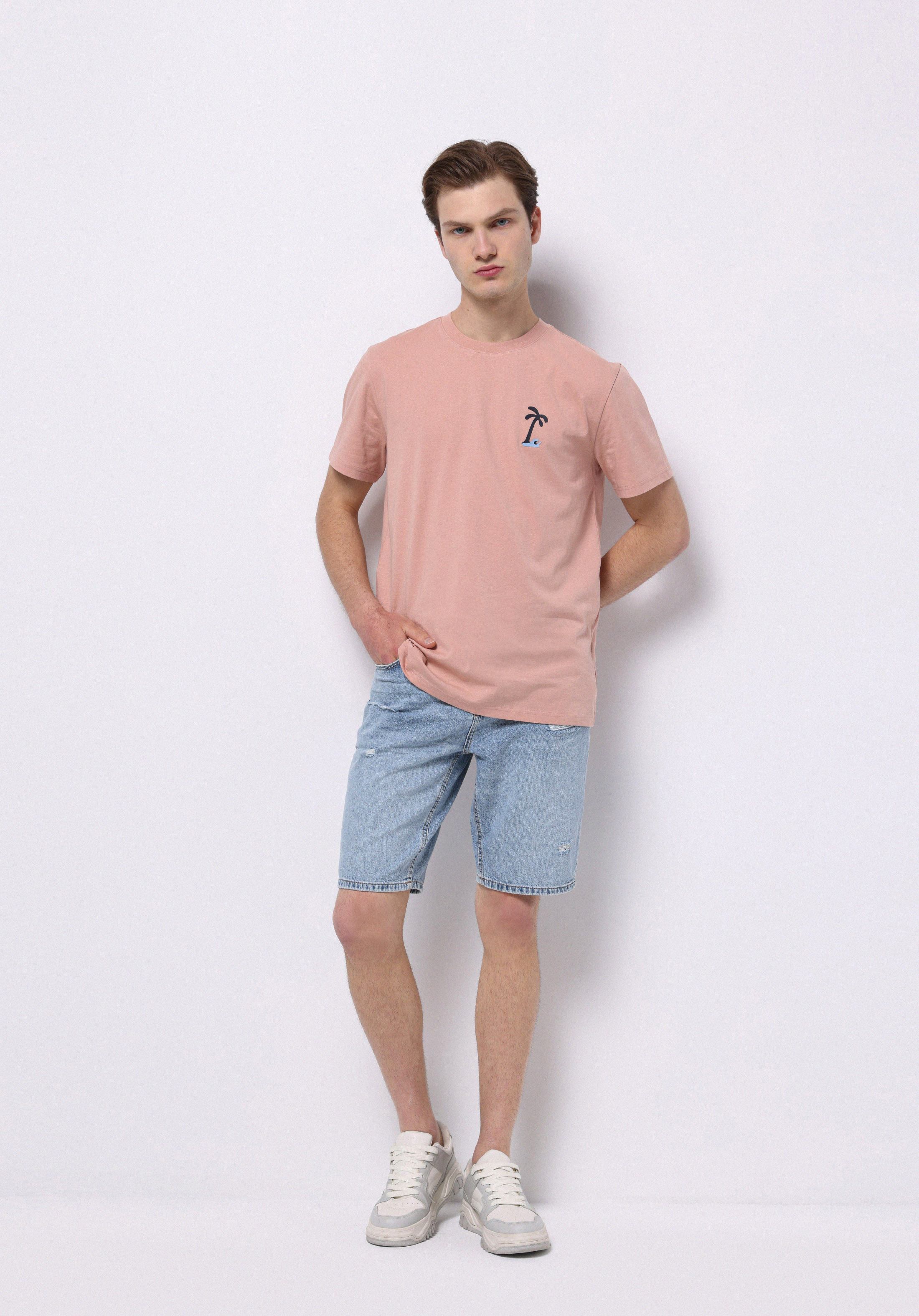 Afișați detalii pentru Tricou Cu Maneca Scurta De Barbati Somon Regular Fit  Cl1074701